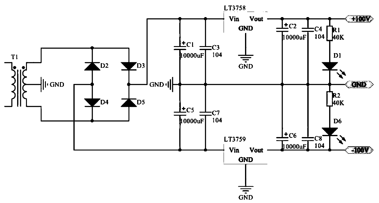 Signal source controllable giant magnetostrictive transducer driving power supply