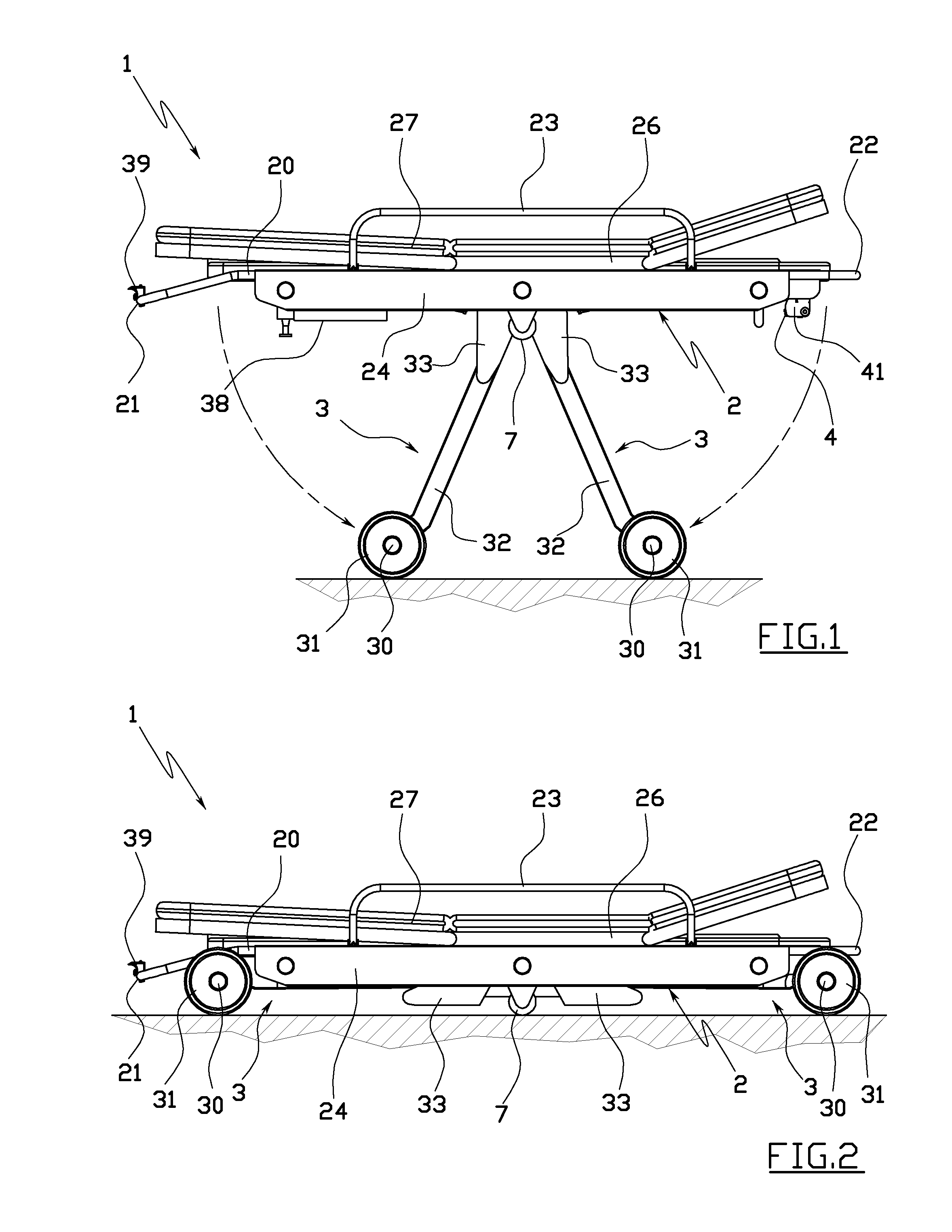 Stretcher and a patient transport system