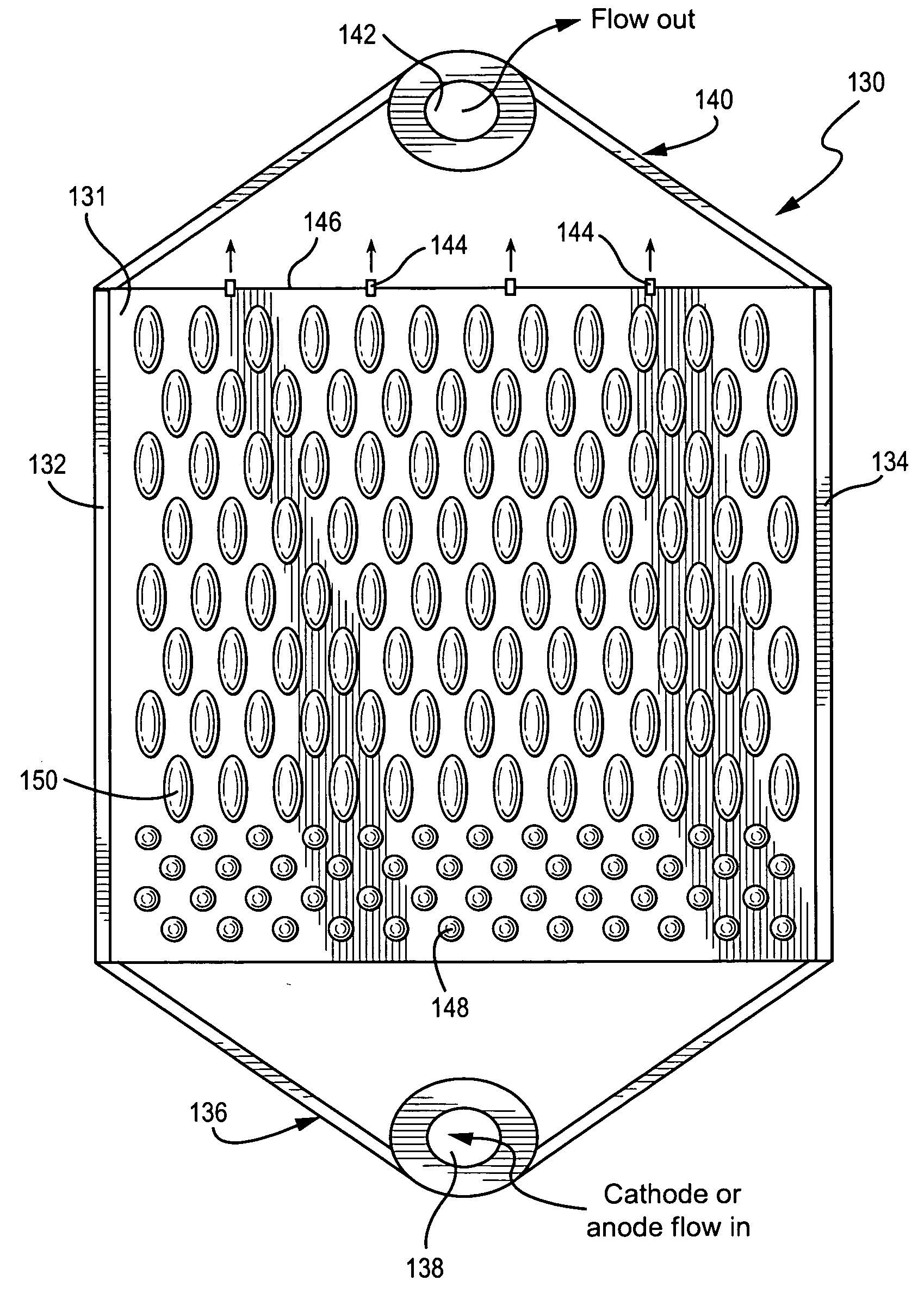 Flow field design for high fuel utilization fuel cells