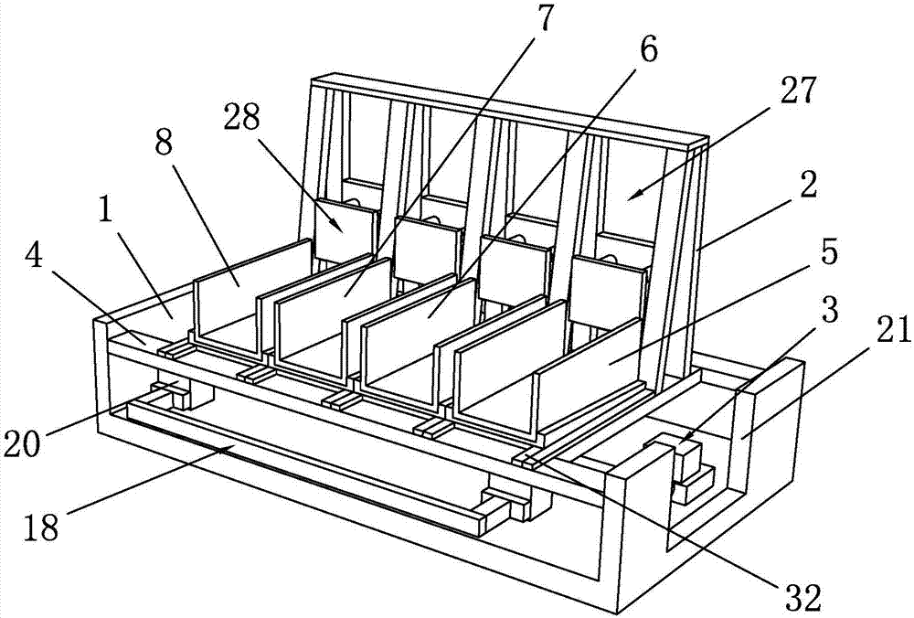 Storage frame for glass production