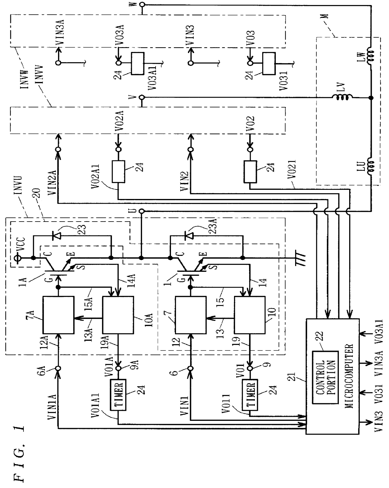 Semiconductor circuit and power transistor protection circuit