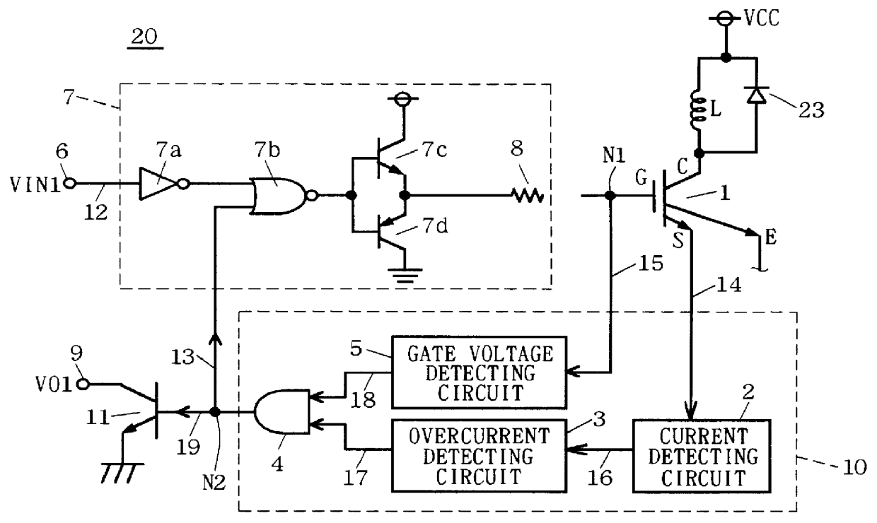 Semiconductor circuit and power transistor protection circuit