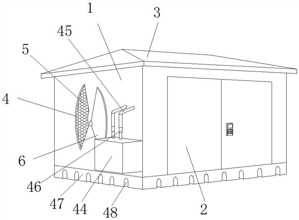 Automatic adjustment type outdoor transformer substation box body with moisture-proof heat dissipation structure