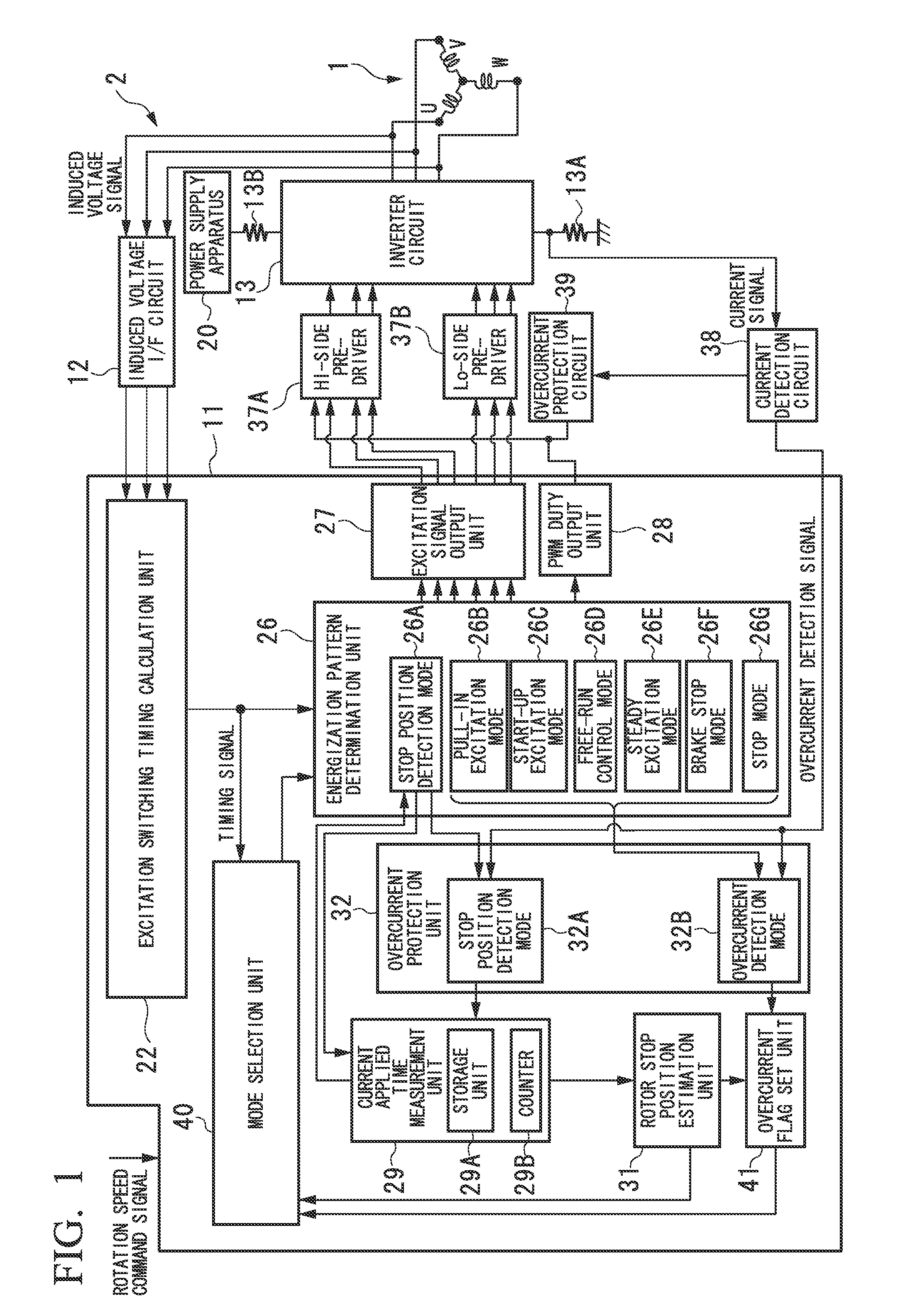 Driving apparatus and stop position detection method