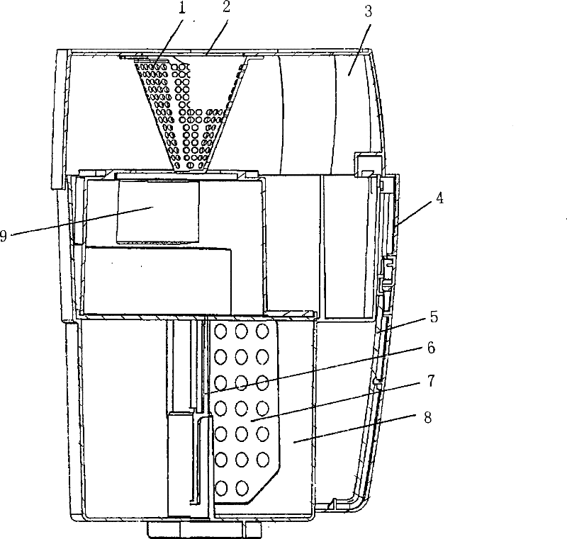 Dust collecting barrel with separated part