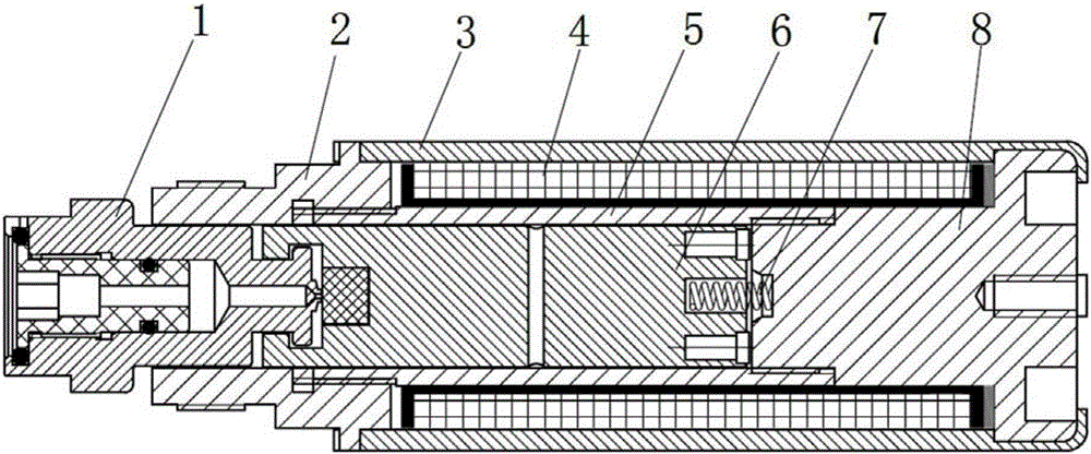 Electromagnetic actuator mounted on high-pressure gas integrated cylinder valve