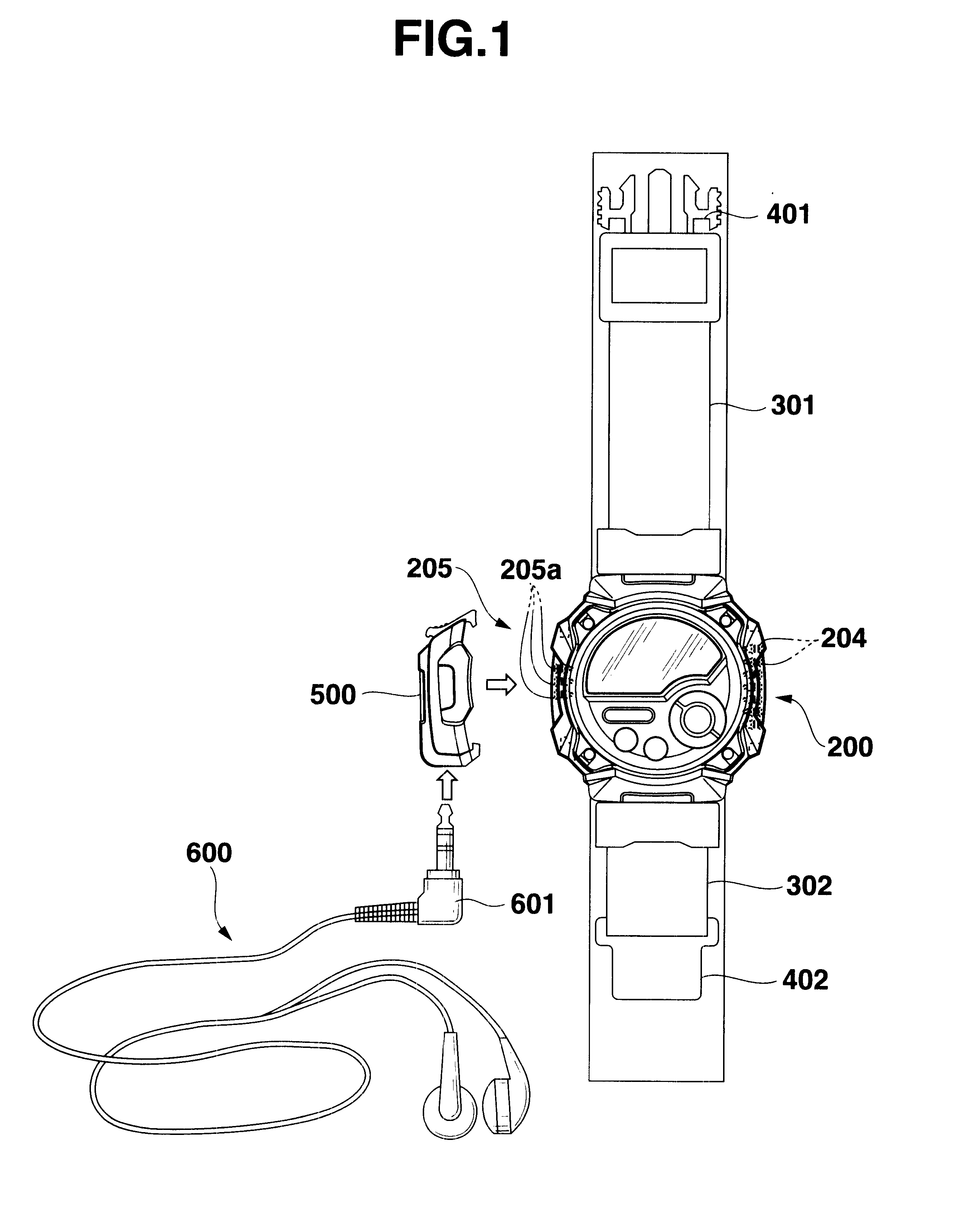 Adapter for external connection and electronic apparatus