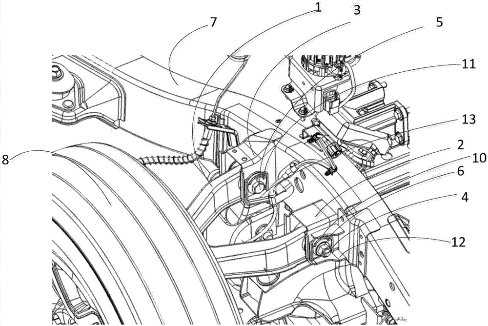 Wheel inclination-angle adjusting device and vehicle