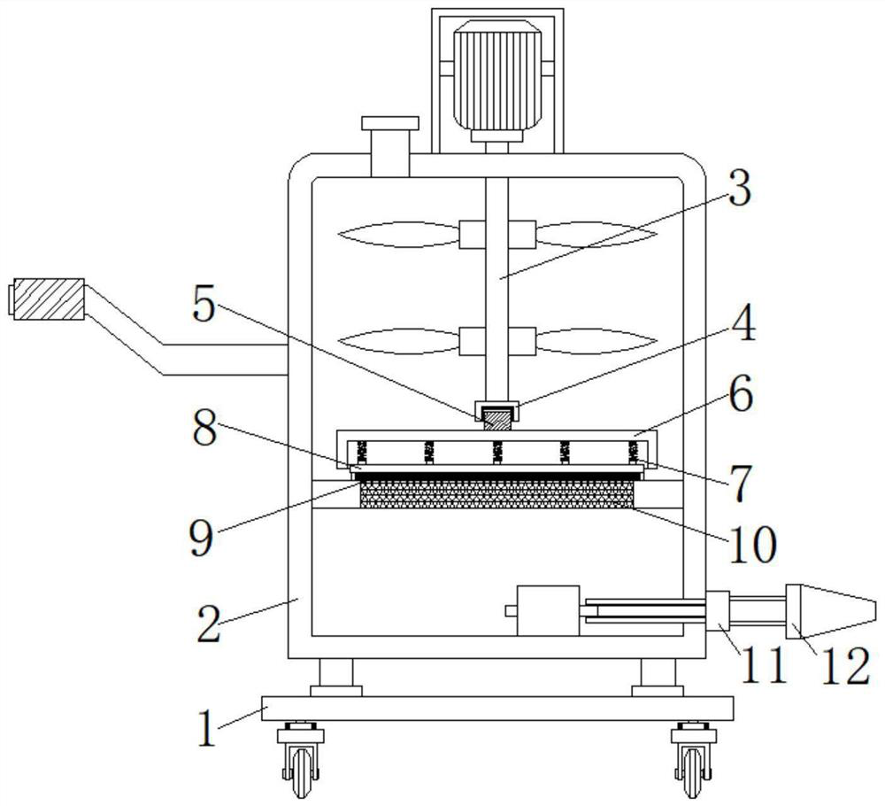 Soil treatment irrigation device with nozzles convenient to replace