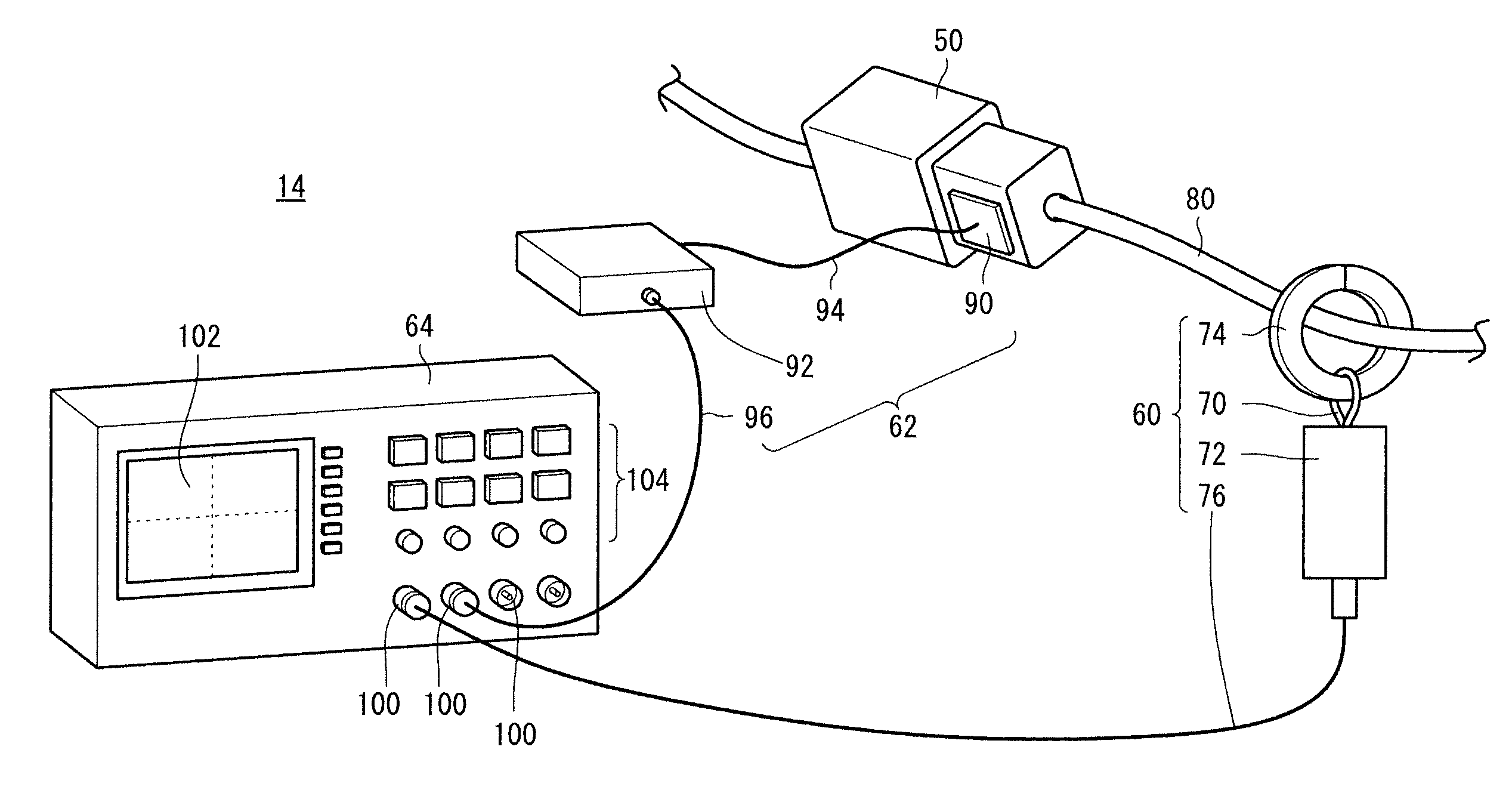 Method of measuring contact failure and contact failure measuring device