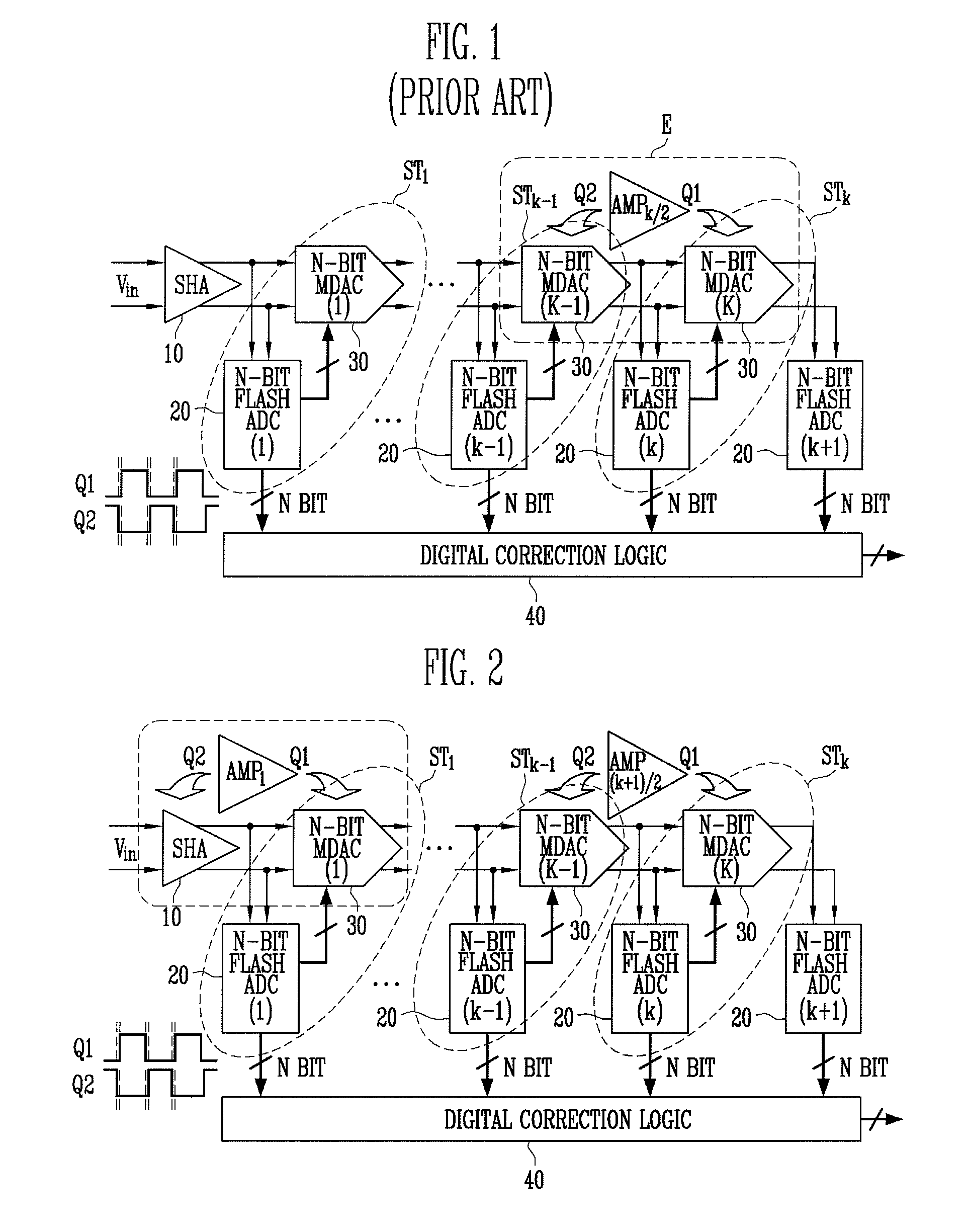 Multi-bit pipeline analog-to-digital converter having shared amplifier structure