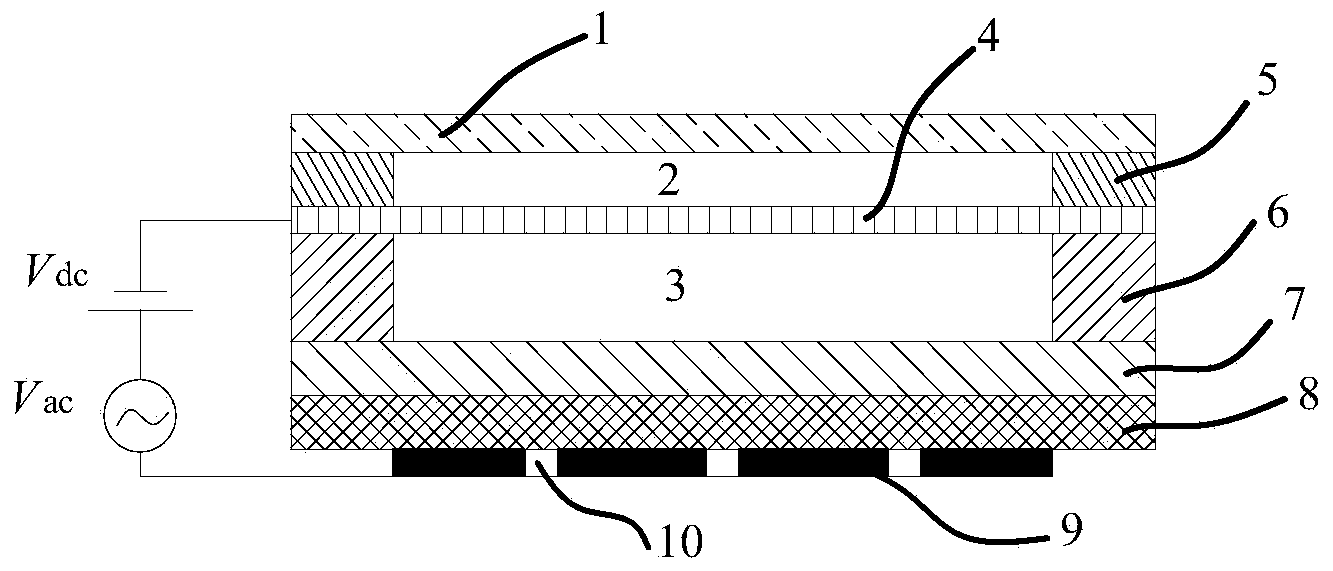 Marine biochemical substance monitoring sensor based on CMUT (Capacitive Micromachined Ultrasonic Transducer) as well as manufacturing method and measuring method of marine biochemical substance monitoring sensor