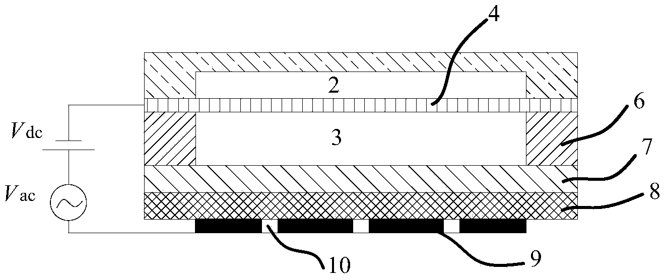 Marine biochemical substance monitoring sensor based on CMUT (Capacitive Micromachined Ultrasonic Transducer) as well as manufacturing method and measuring method of marine biochemical substance monitoring sensor