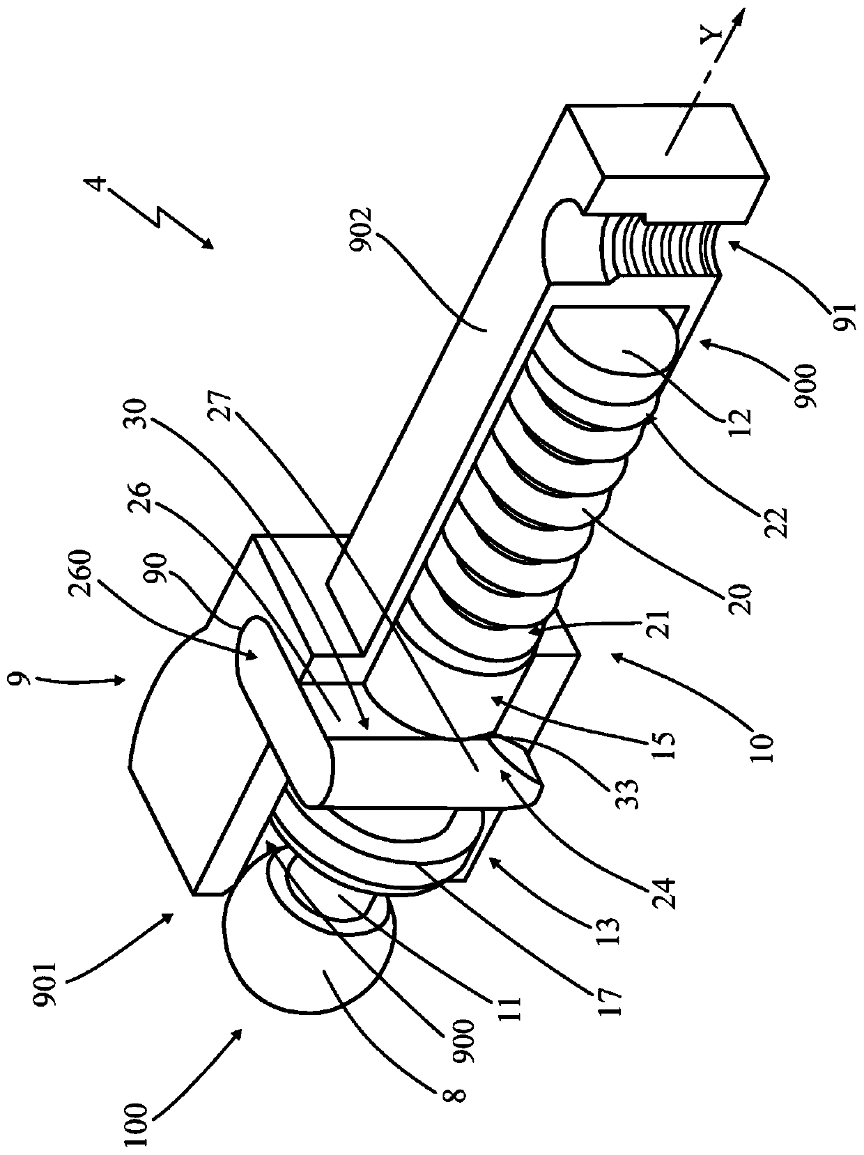 Elastic hinge for eyeglasses and assembling method of elastic hinge