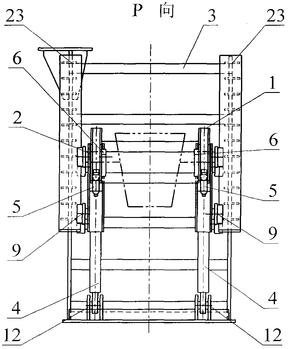 Apparatus for lifting and turning slag pot