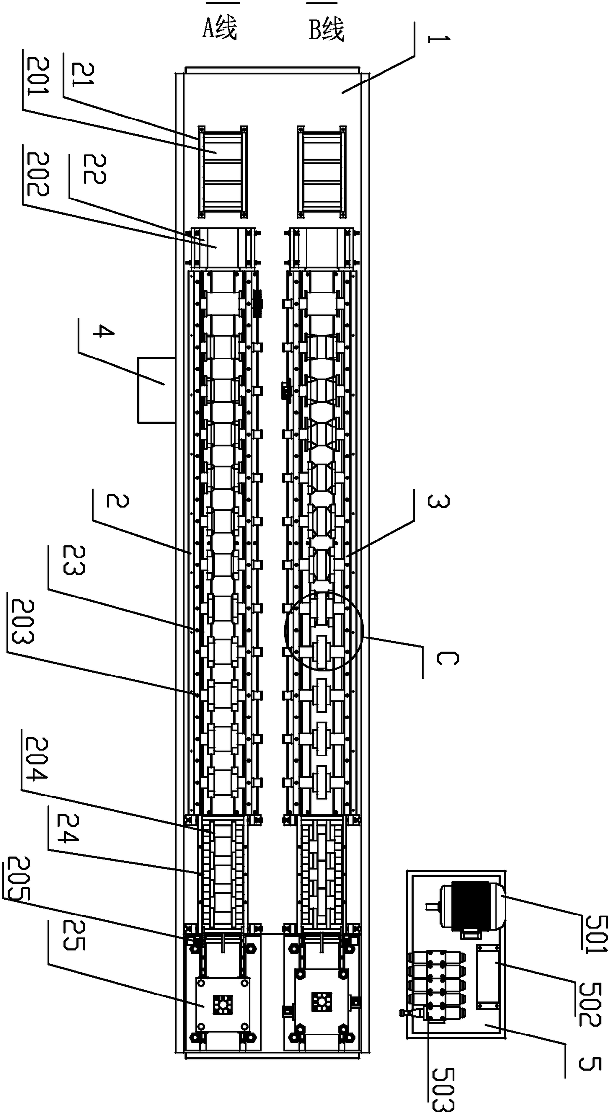 A fully automatic roll forming production line