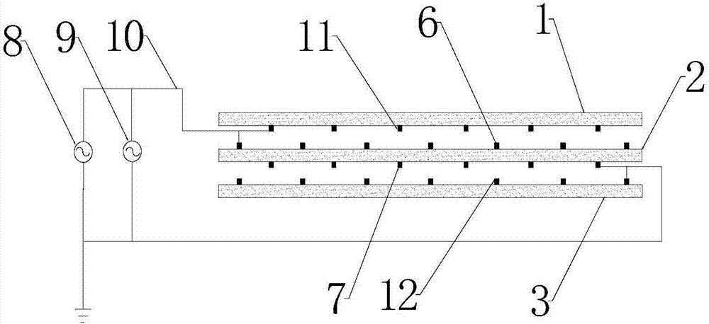 Mixed dielectric barrier discharging device