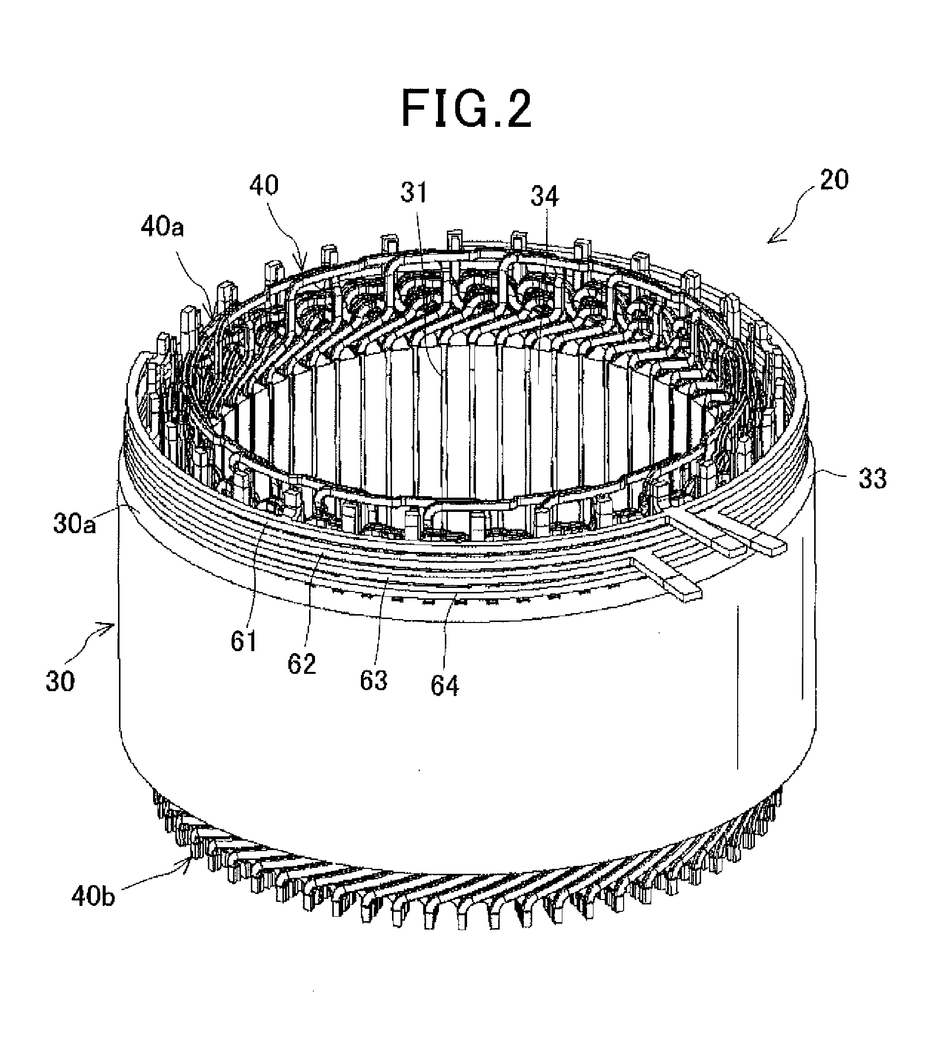 Stator for rotating electric machine