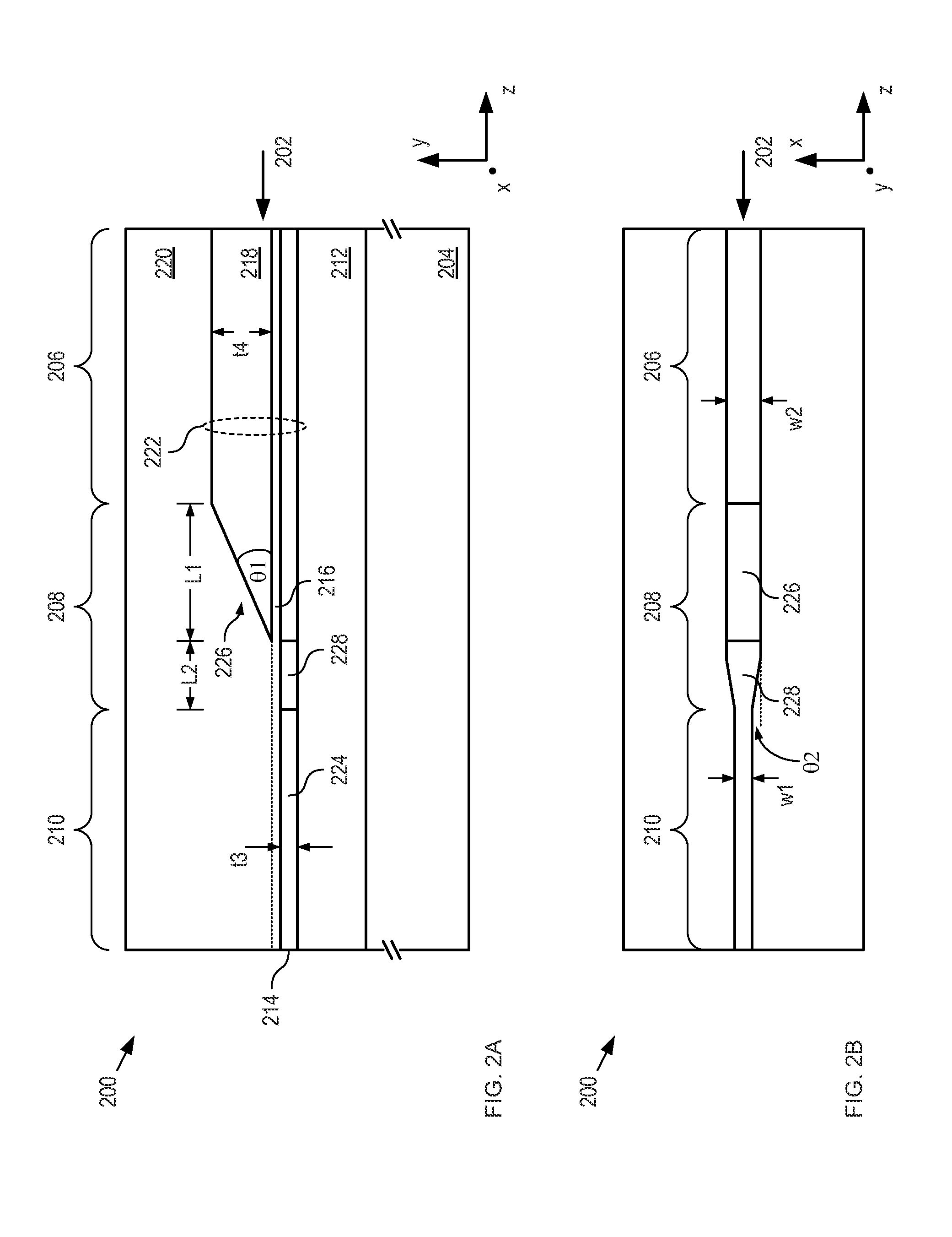 Surface waveguide having a tapered region and method of forming