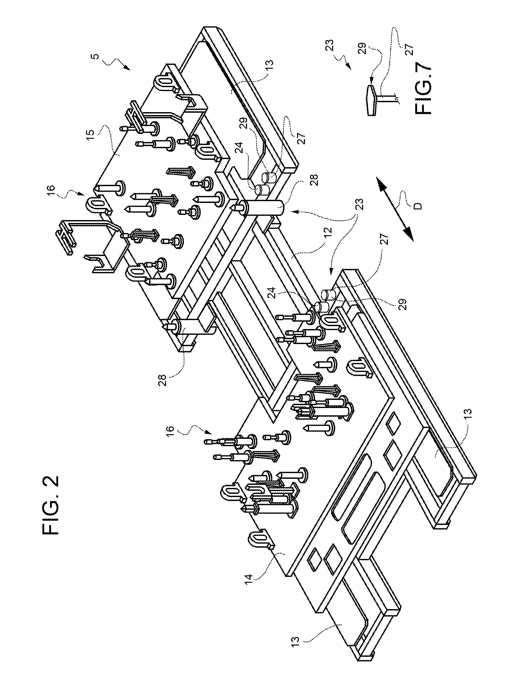 Plant for assembling mechanical parts on vehicle bodies