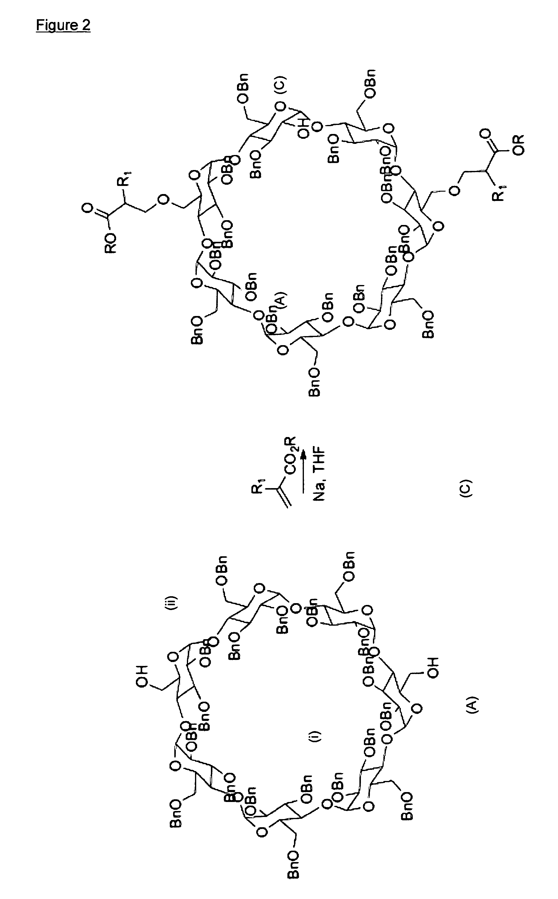 Substituted Cyclodextrin Derivatives Useful As Intermediates For Producing Biologically Active Materials