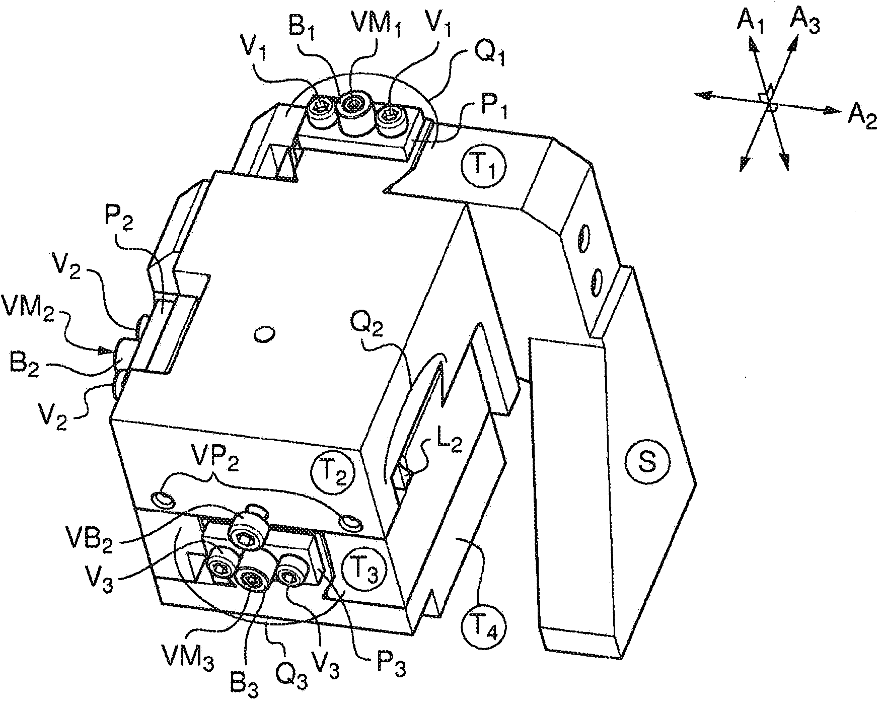 Device for positioning an object in space