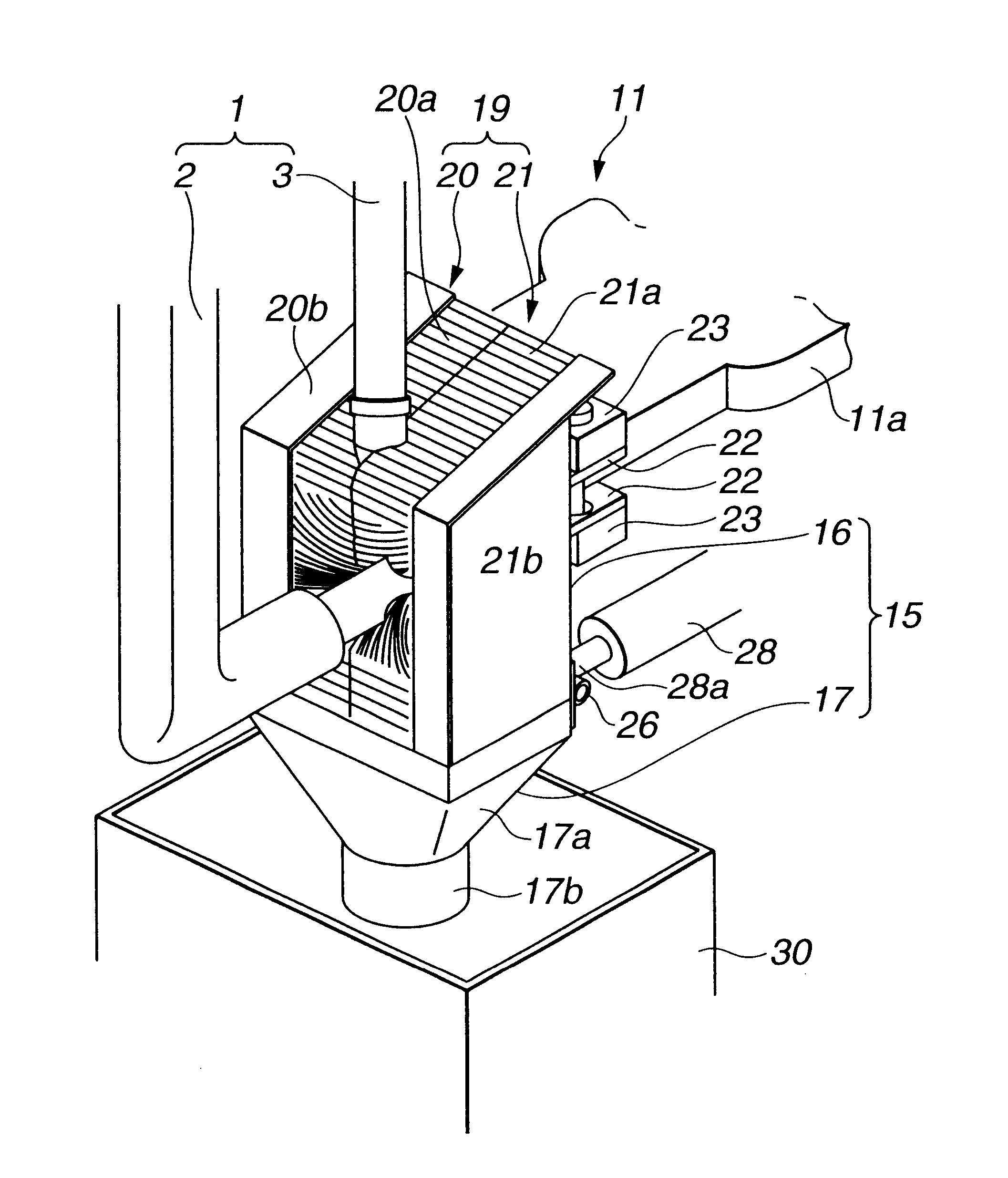 Chip collecting apparatus for tip dresser