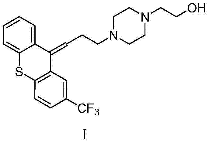 Flupentixol and melitracen pharmaceutical composition and preparation method thereof