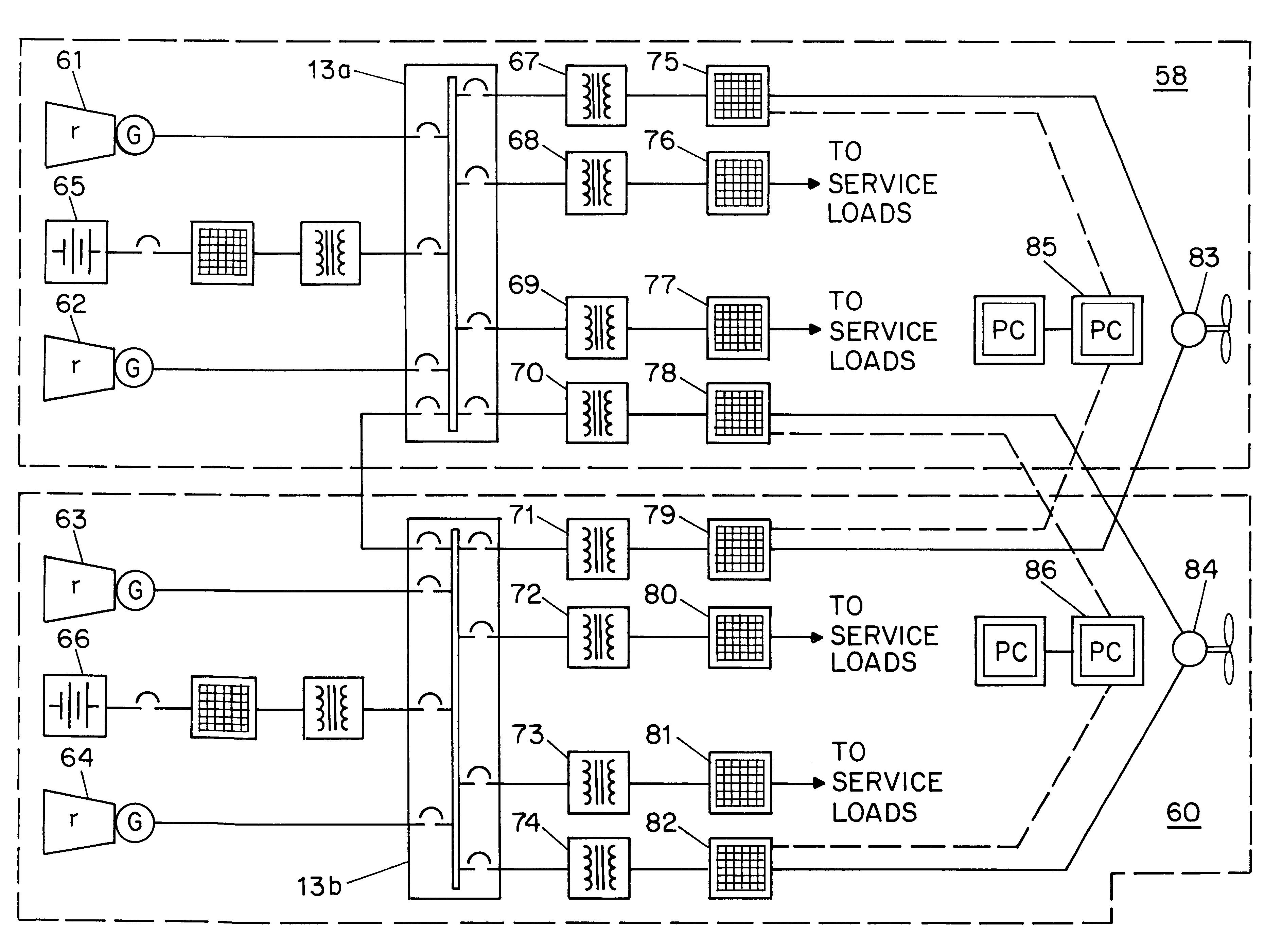 Integrated marine power distribution arrangement