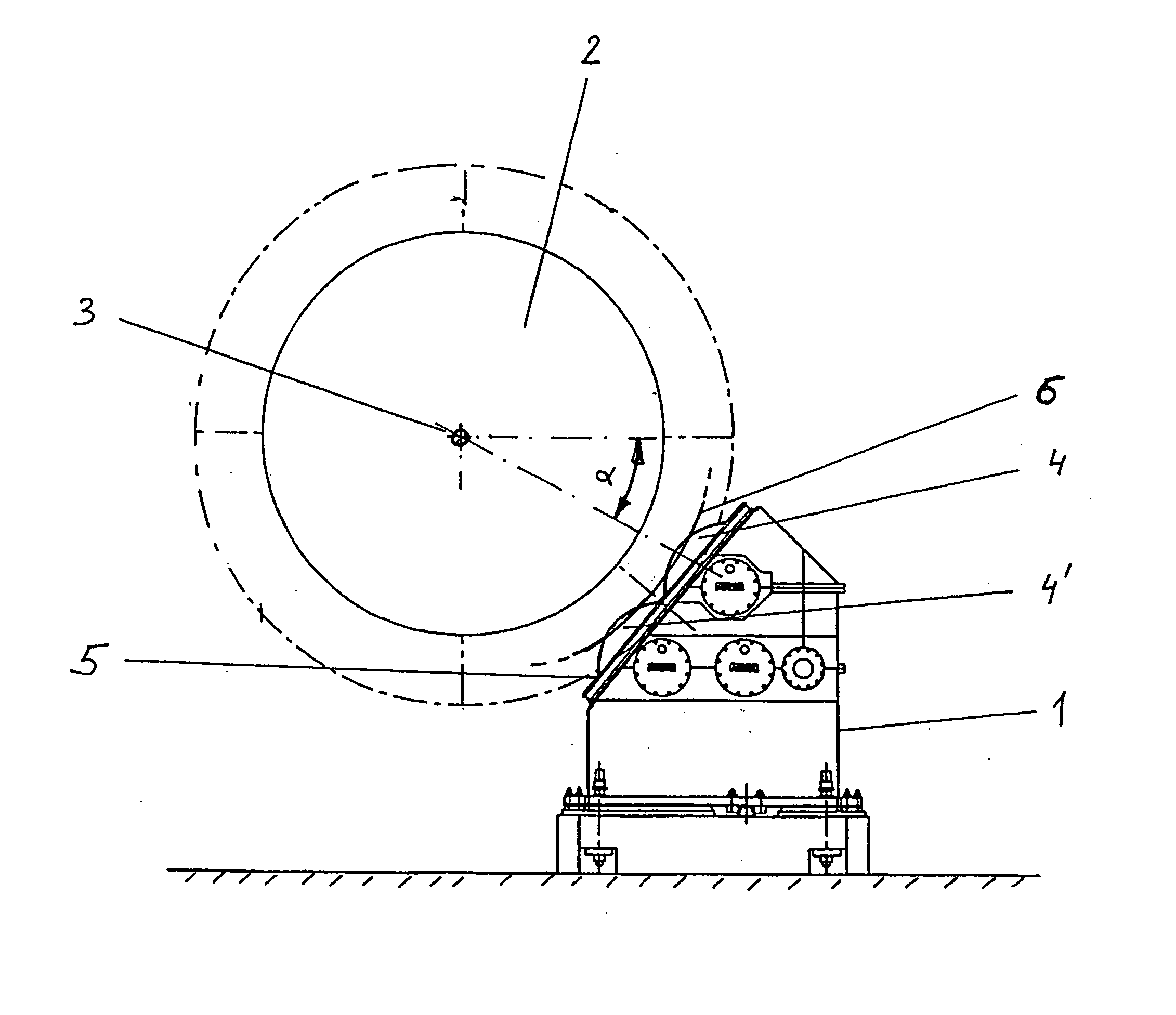 Drive unit for horizontally turning rotational solid