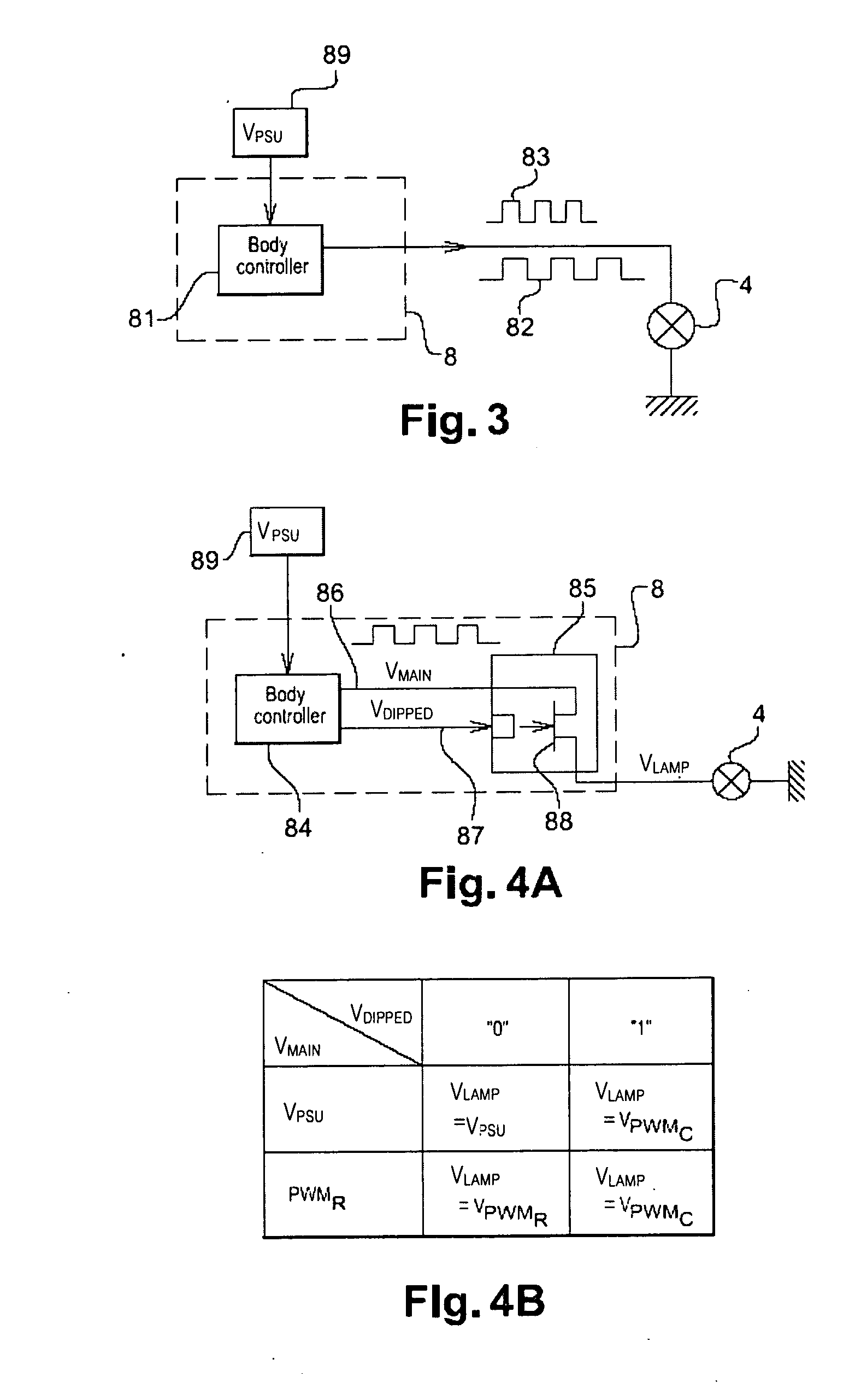 Method of supplying power to an automobile headlight lamp and headlight using that method