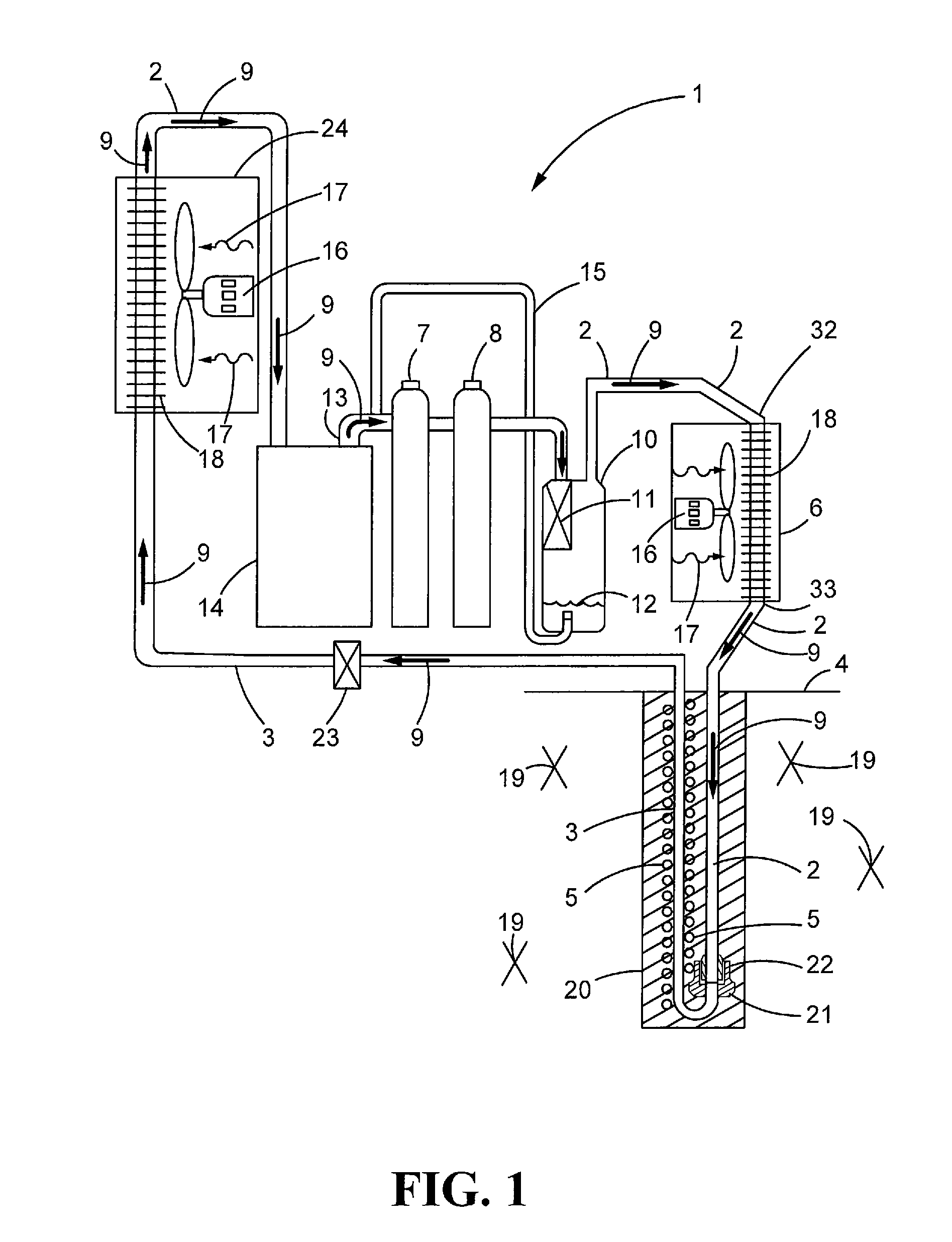 Sub-Surface Insulation and well Depth Reduction for DX Geothermal Heat Pump and Refrigeration System