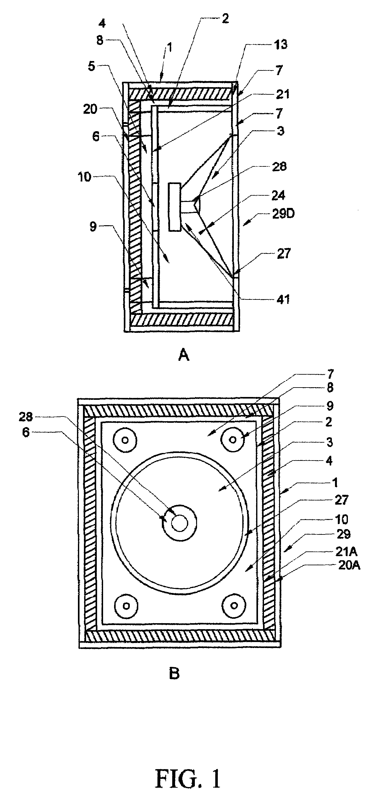 Closed loop embedded audio transmission line technology for loudspeaker enclosures and systems