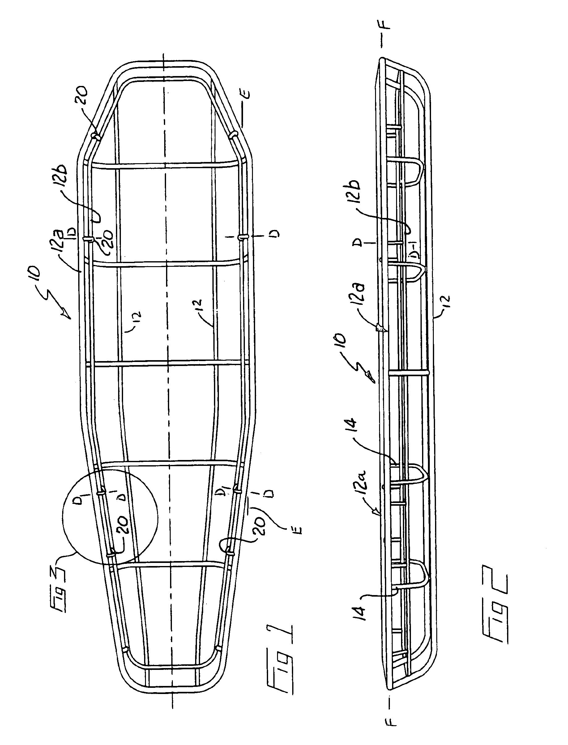 Carabiner attachment bracket for a basket rescue stretcher