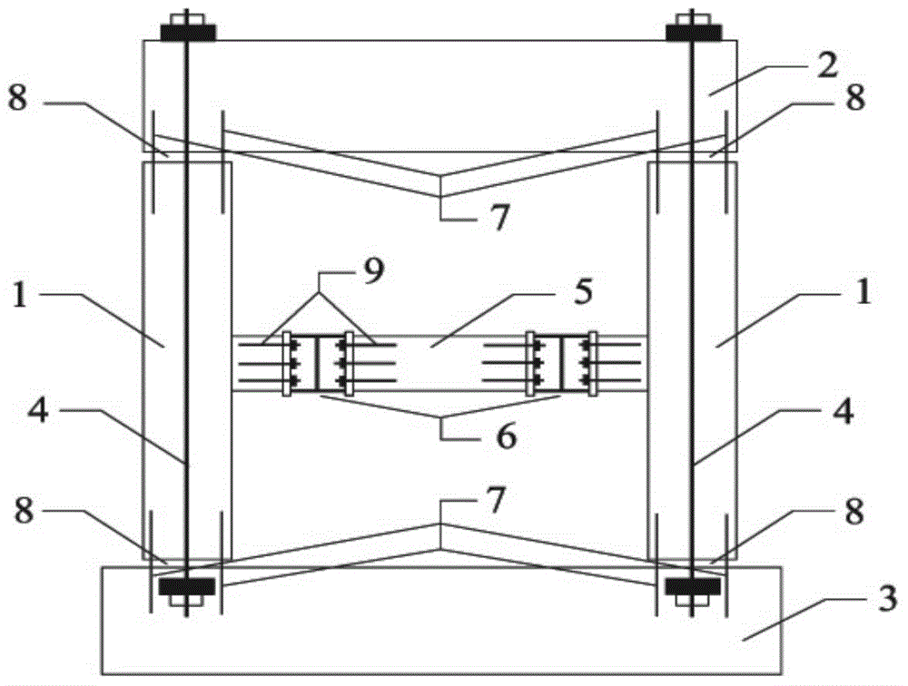 Swing self-reset bridge bent frame with ductility replaceable collar beam and installation method thereof