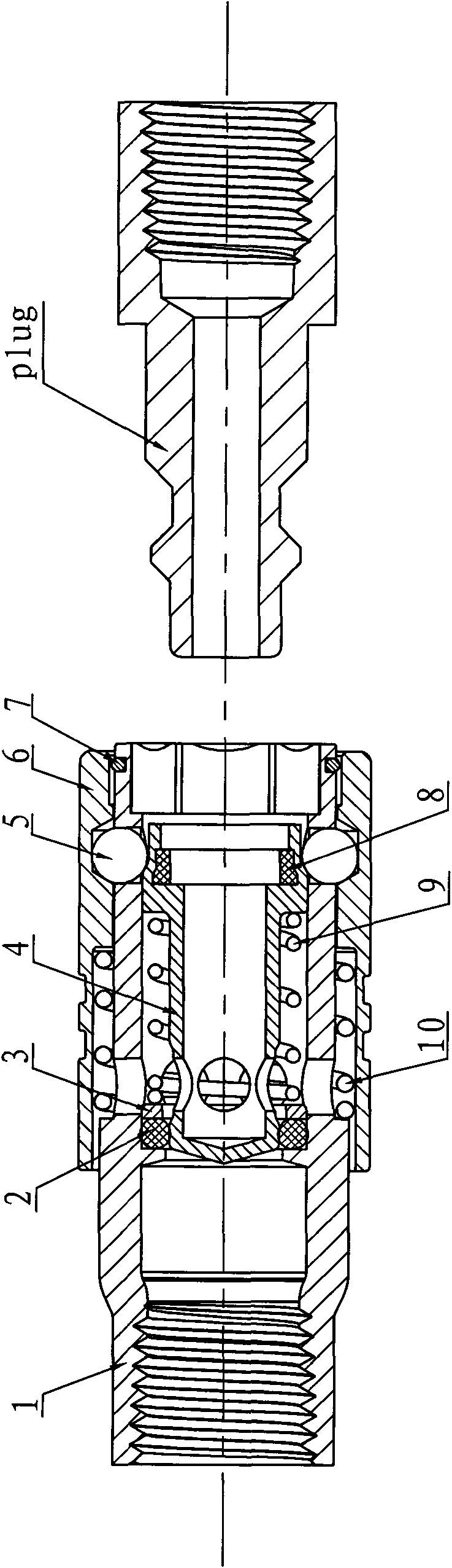 Plunger type pneumatic quick change coupler