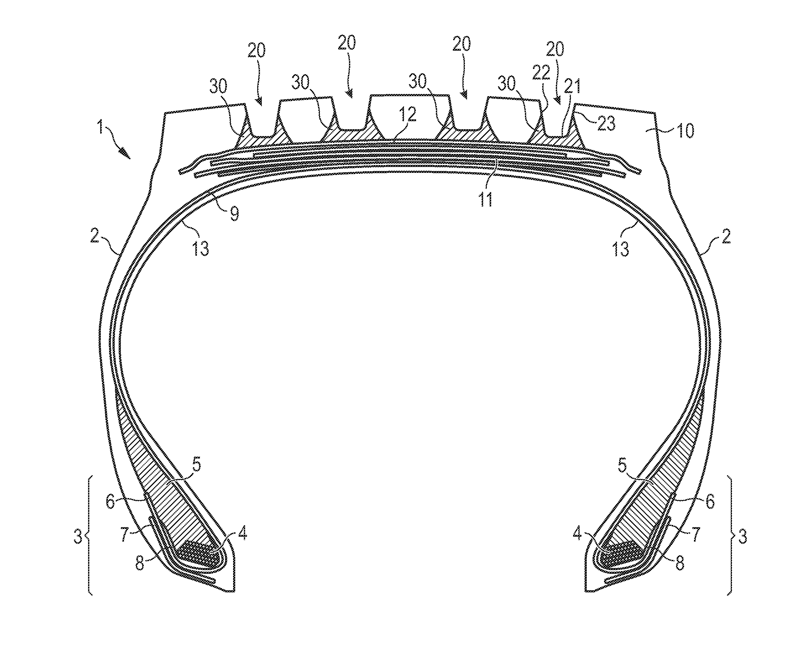 Rubber composition for tread groove reinforcement