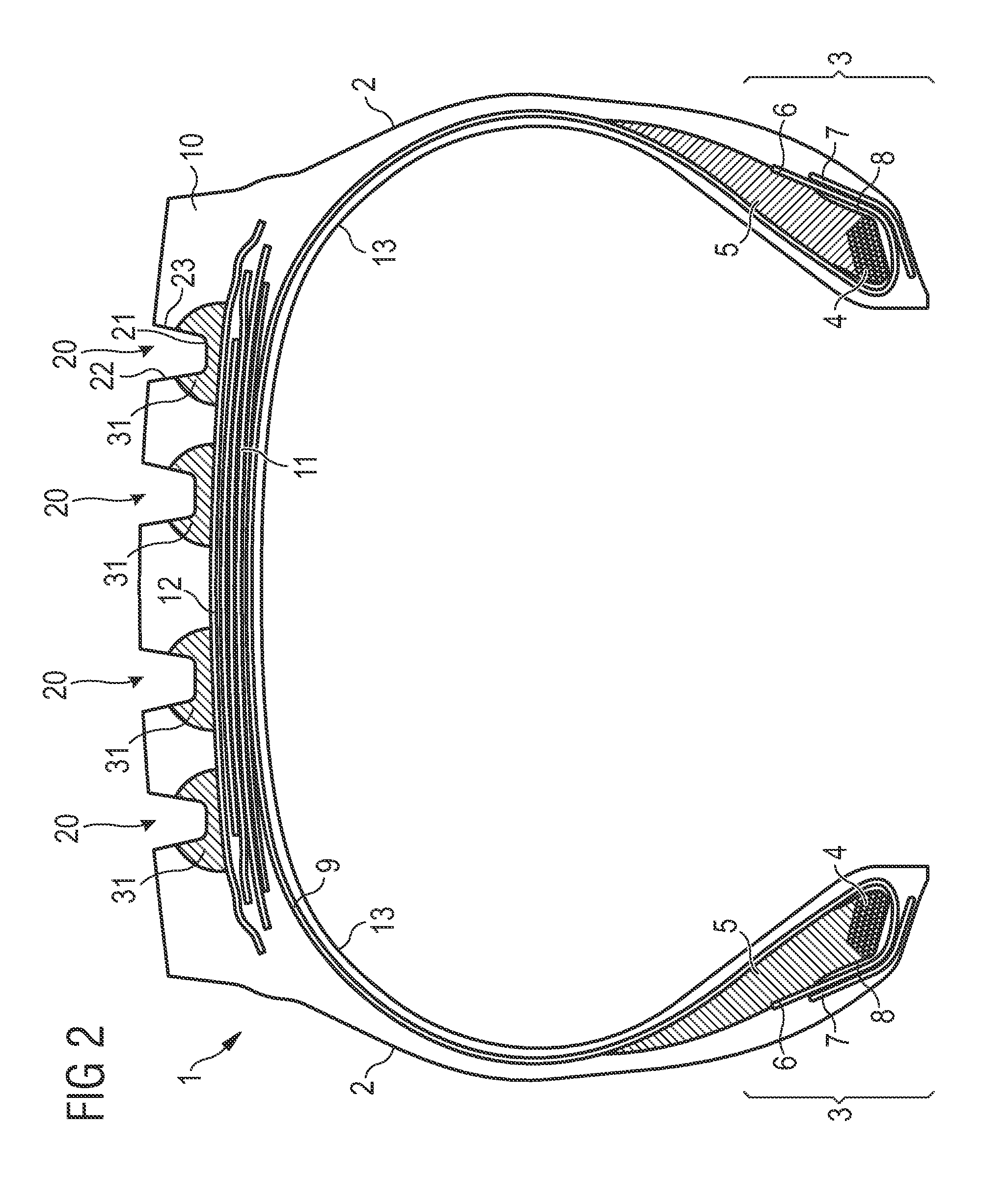 Rubber composition for tread groove reinforcement