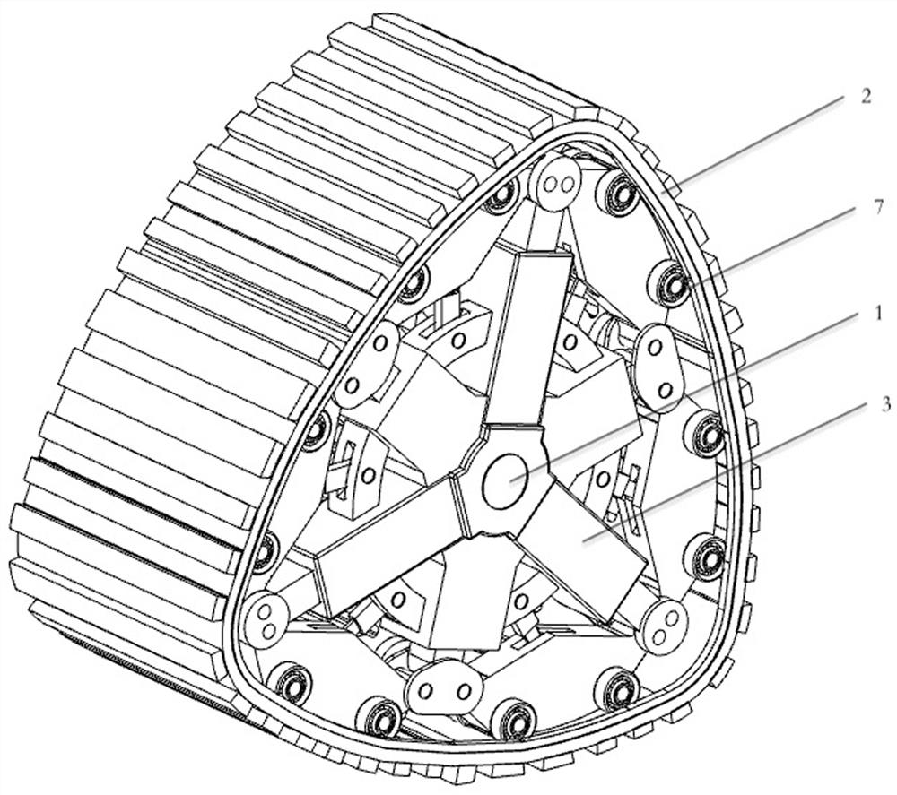 A crawler wheel that can realize mutual conversion between wheeled and crawler state