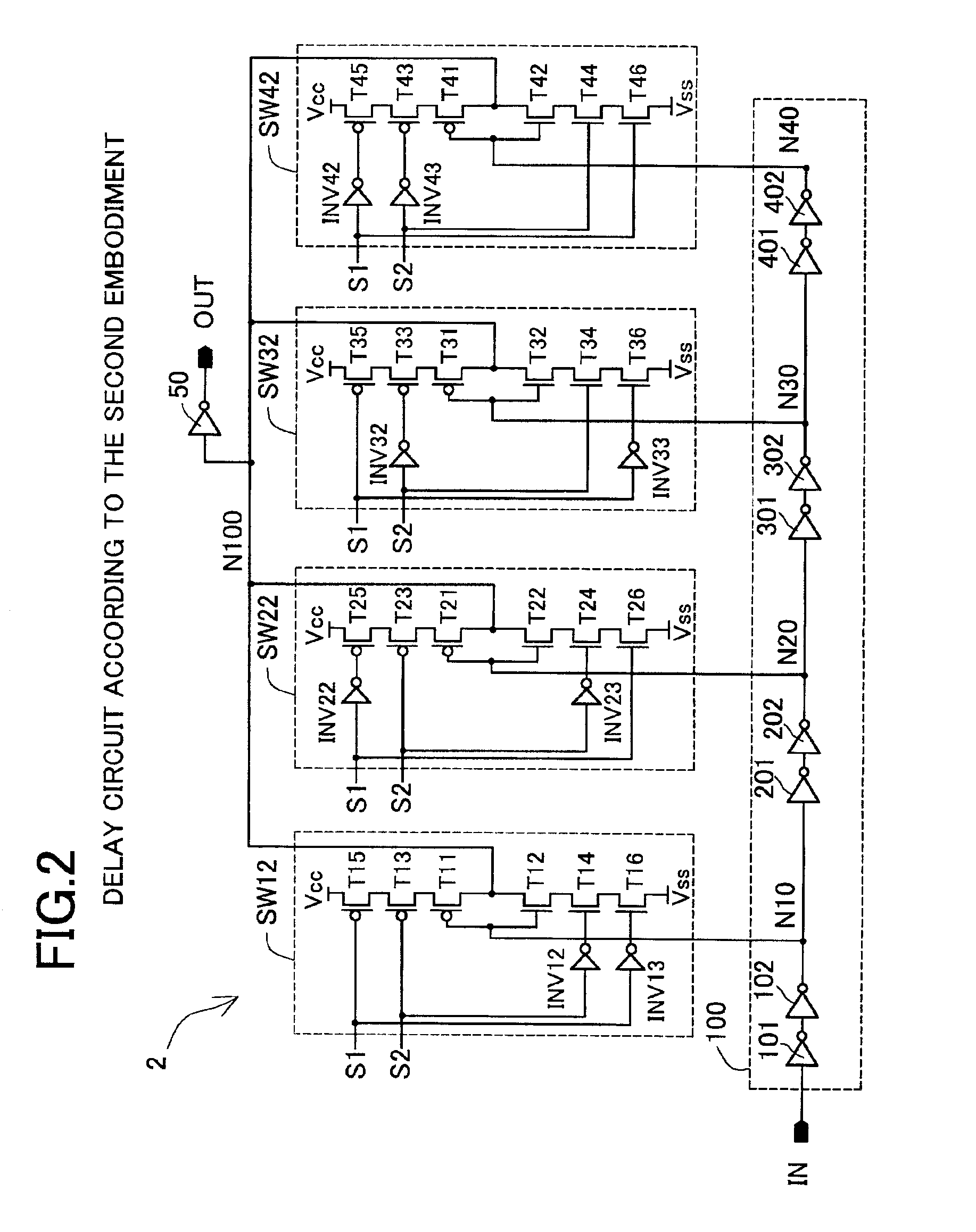 Delay circuit, semiconductor integrated circuit device containing a delay circuit and delay method