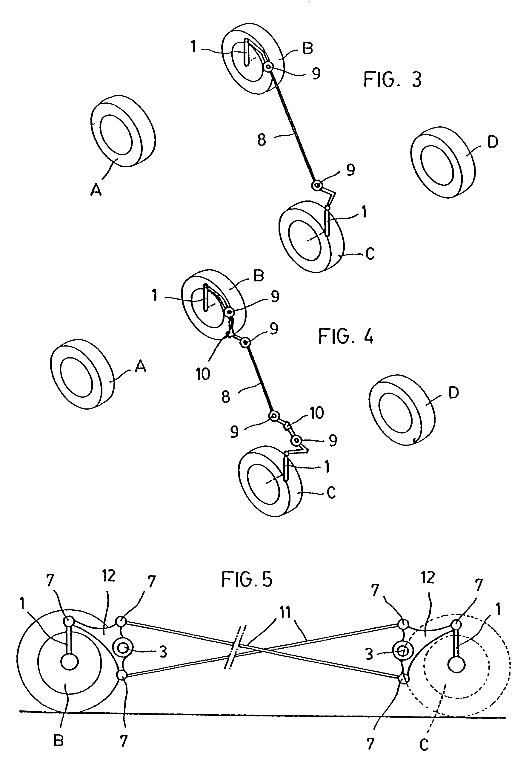 Anti-rolling and anti-pitching system for a motor vehicle, and device for making the same