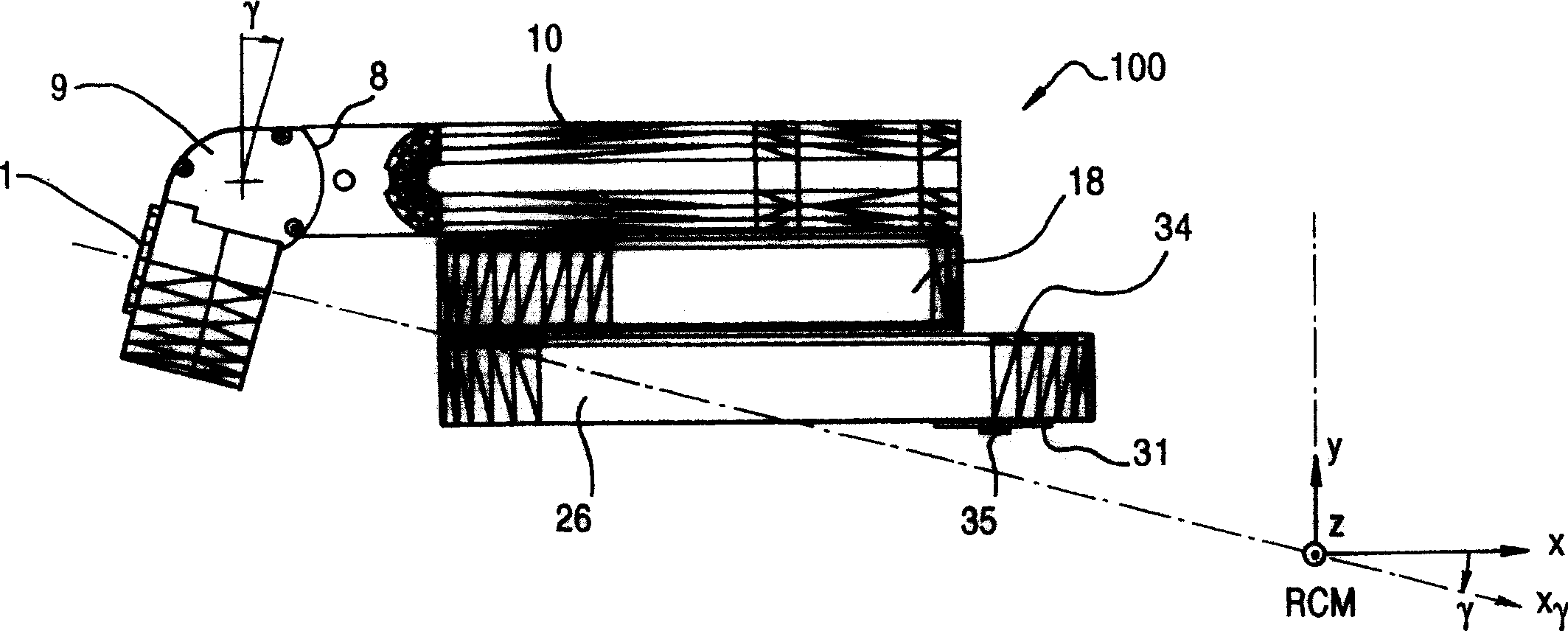 Remote center of motion robotic system and method