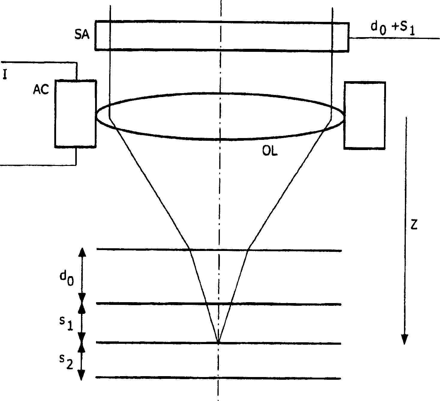 Method and apparatus for measuring the depth of a data record layer in an information record medium