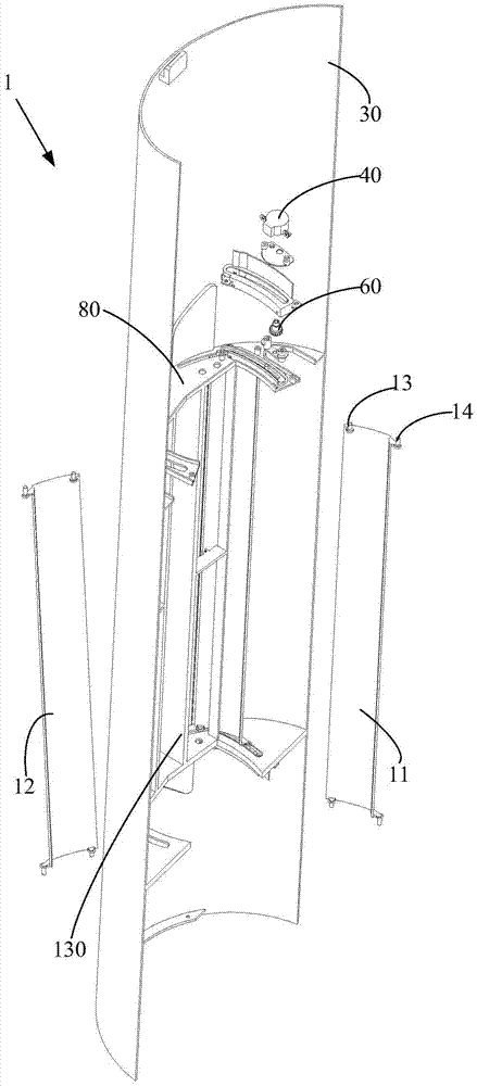 Cross-flow air conditioner cabinet