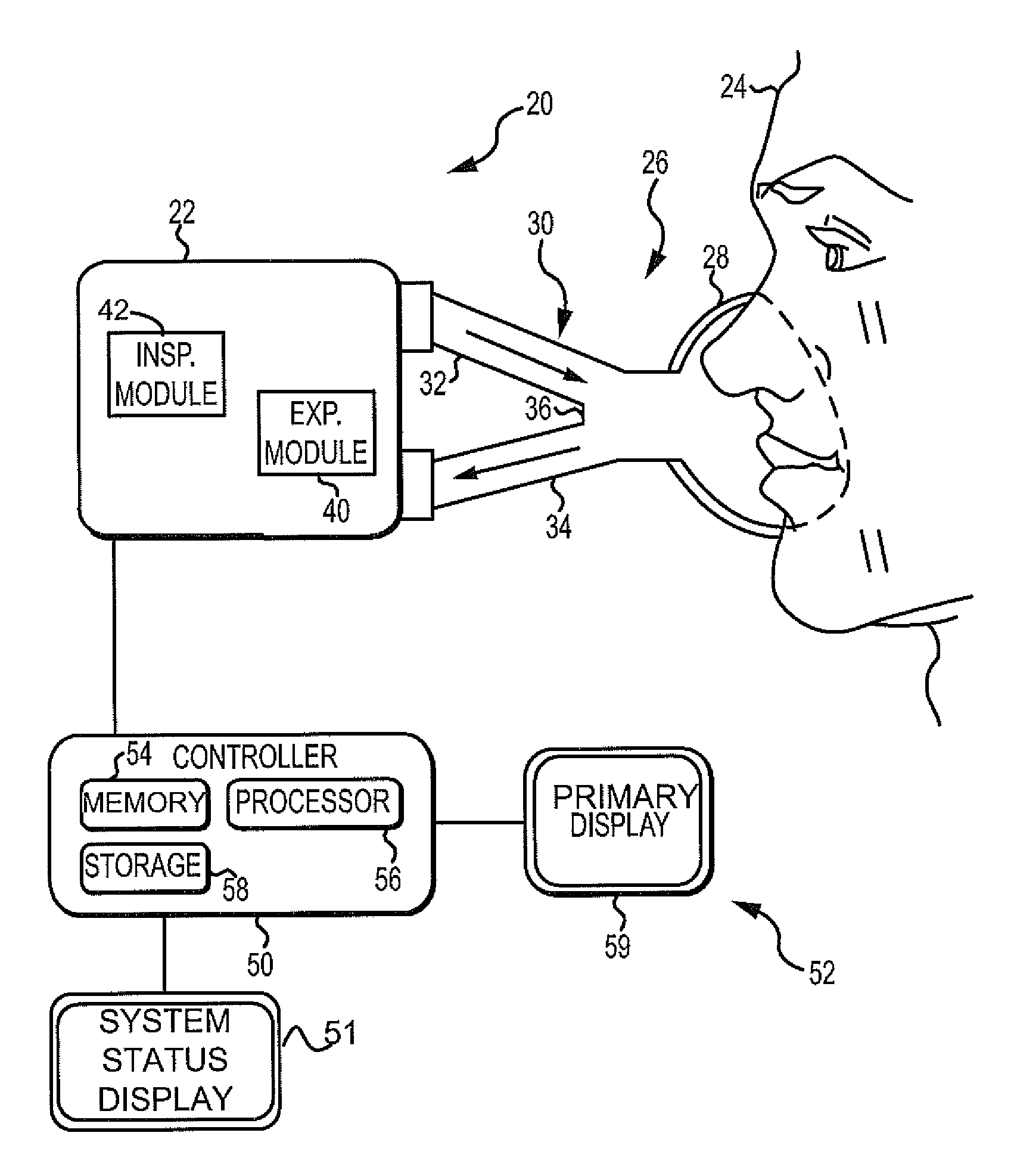 Ventilation System With System Status Display For Maintenance And Service Information