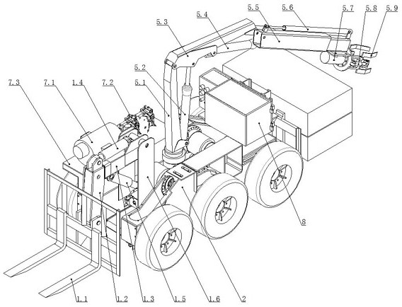 Coal mine underground moving multifunctional battery car and underground working face material handling method