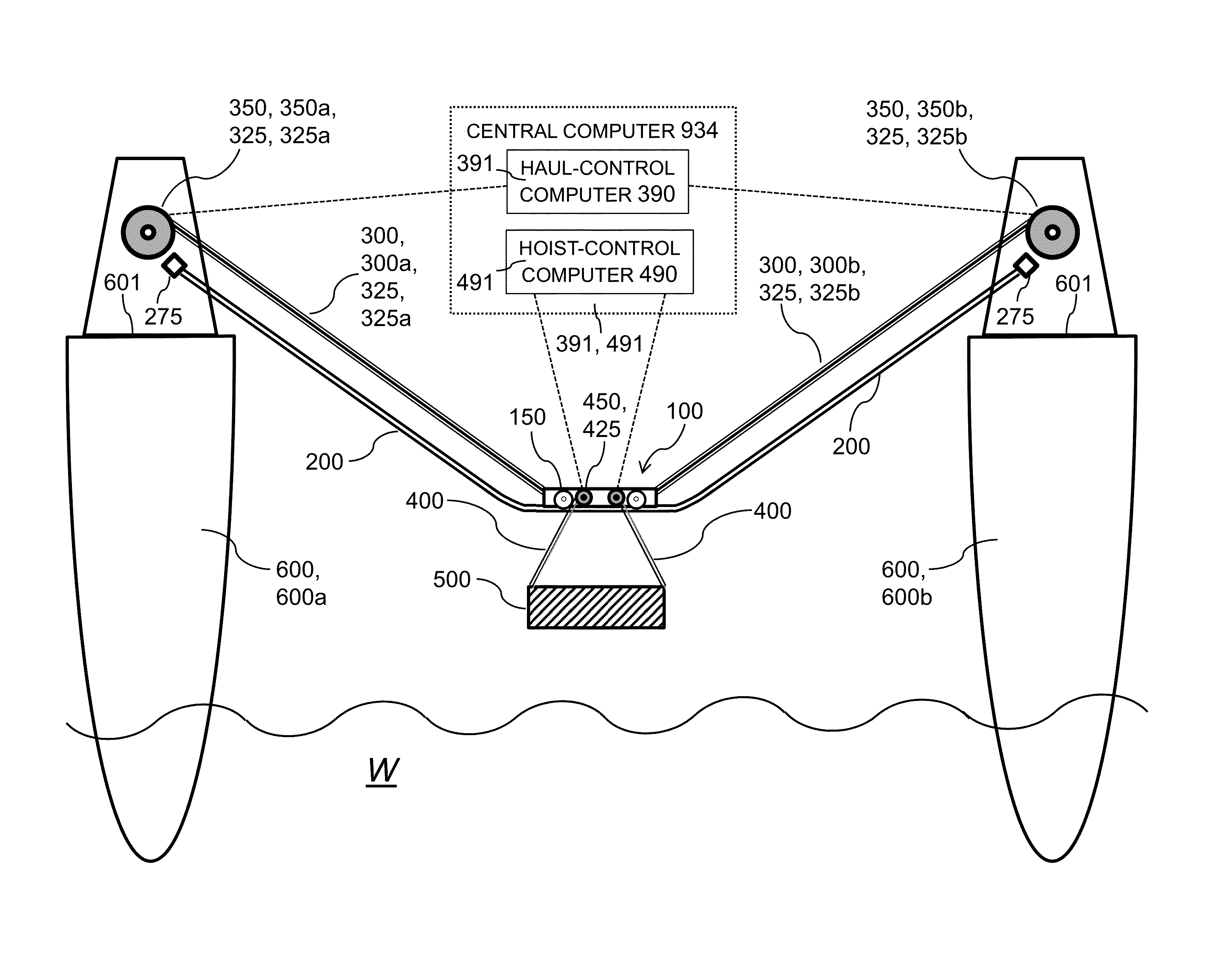 Trolley-payload inter-ship transfer system