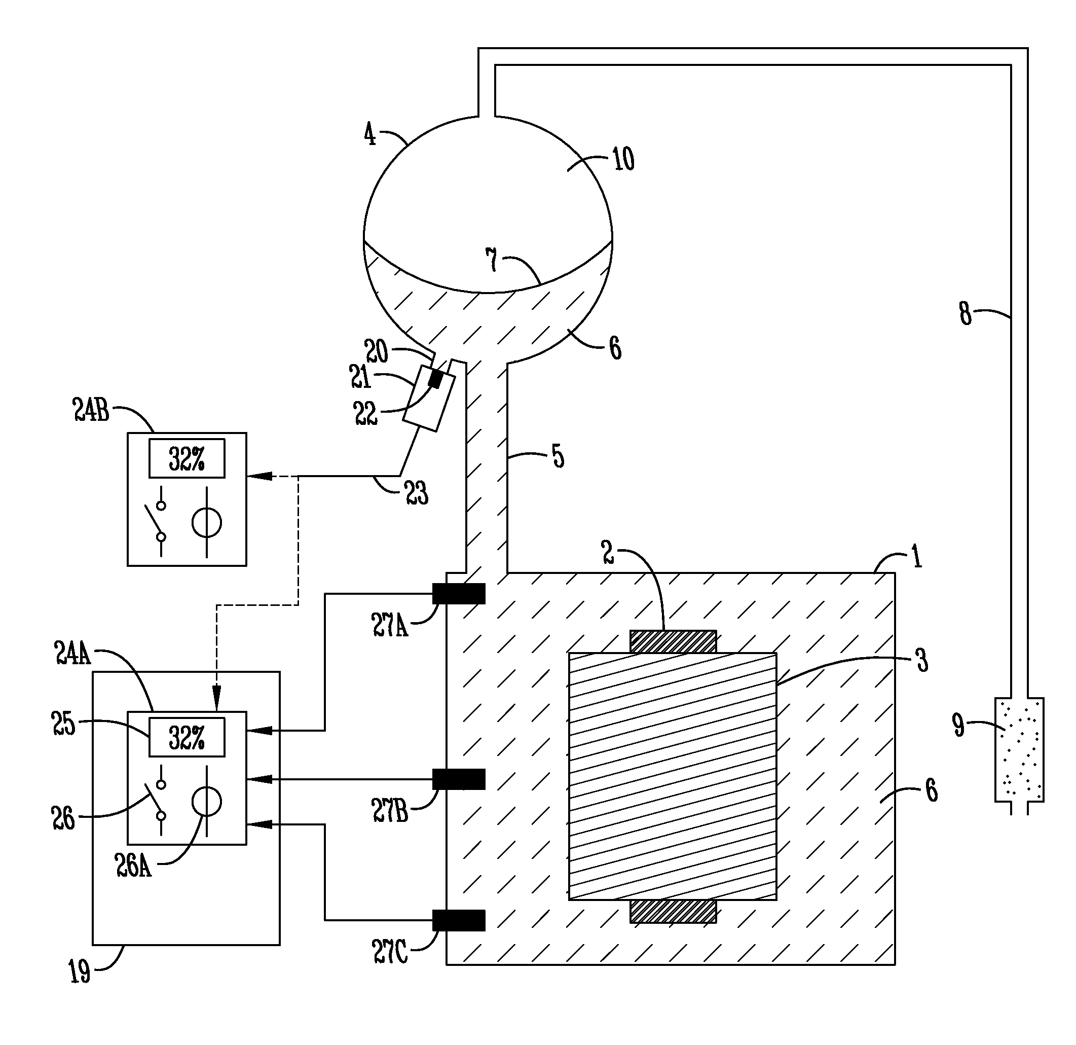 System for monitoring oil level and detecting leaks in power transformers, reactors, current and potential transformers, high voltage bushings and the like