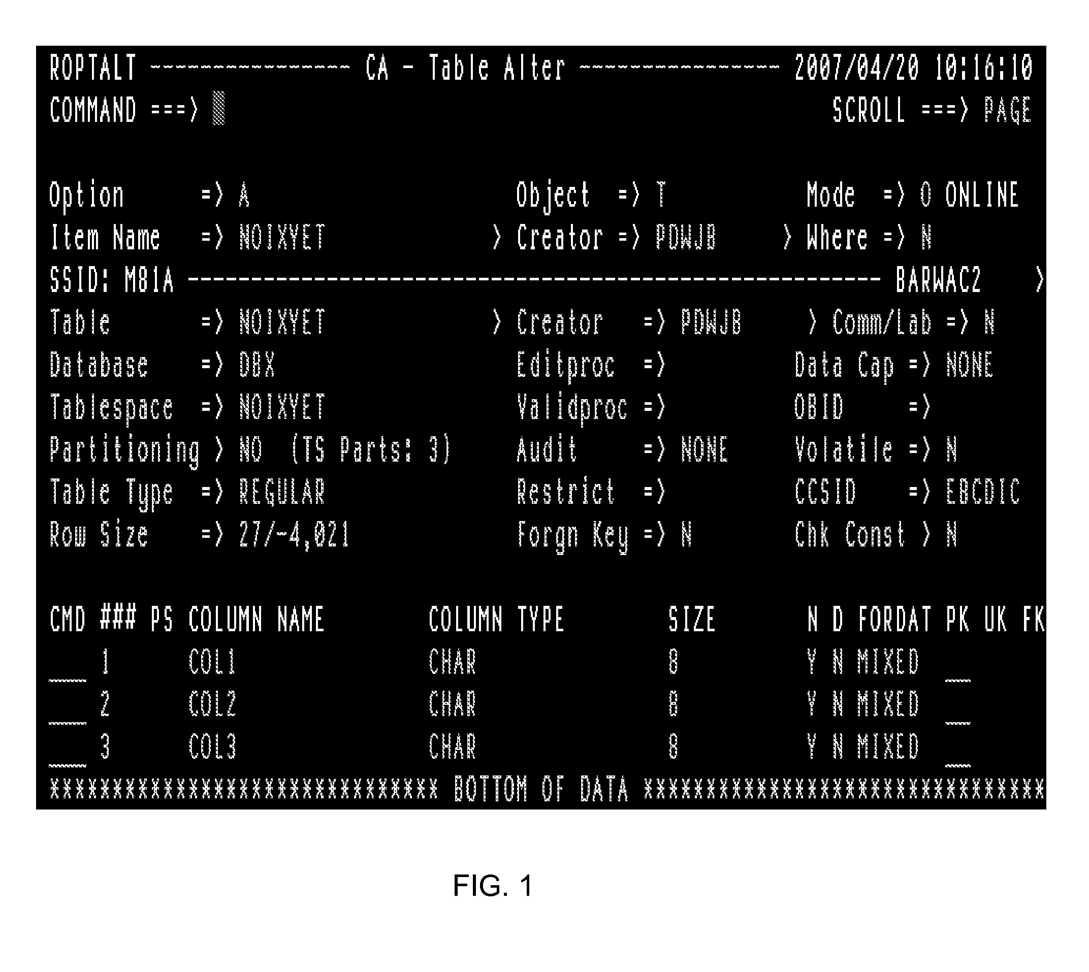 Method and apparatus to facilitate the creating and altering of index objects on tables