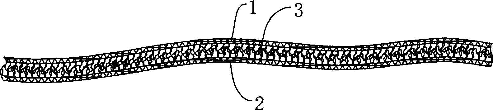 Built-in terry type towel and manufacturing process thereof